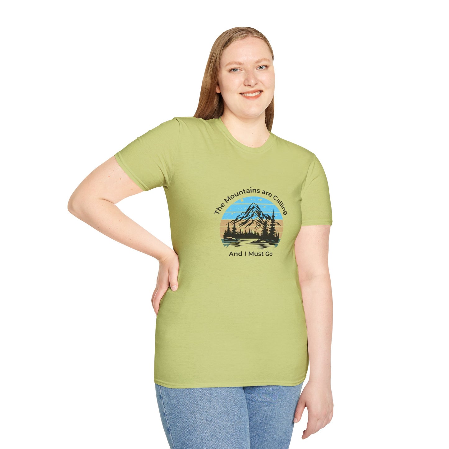Unisex T-Shirt - The Mountains are Calling and I Must Go (front logo only)