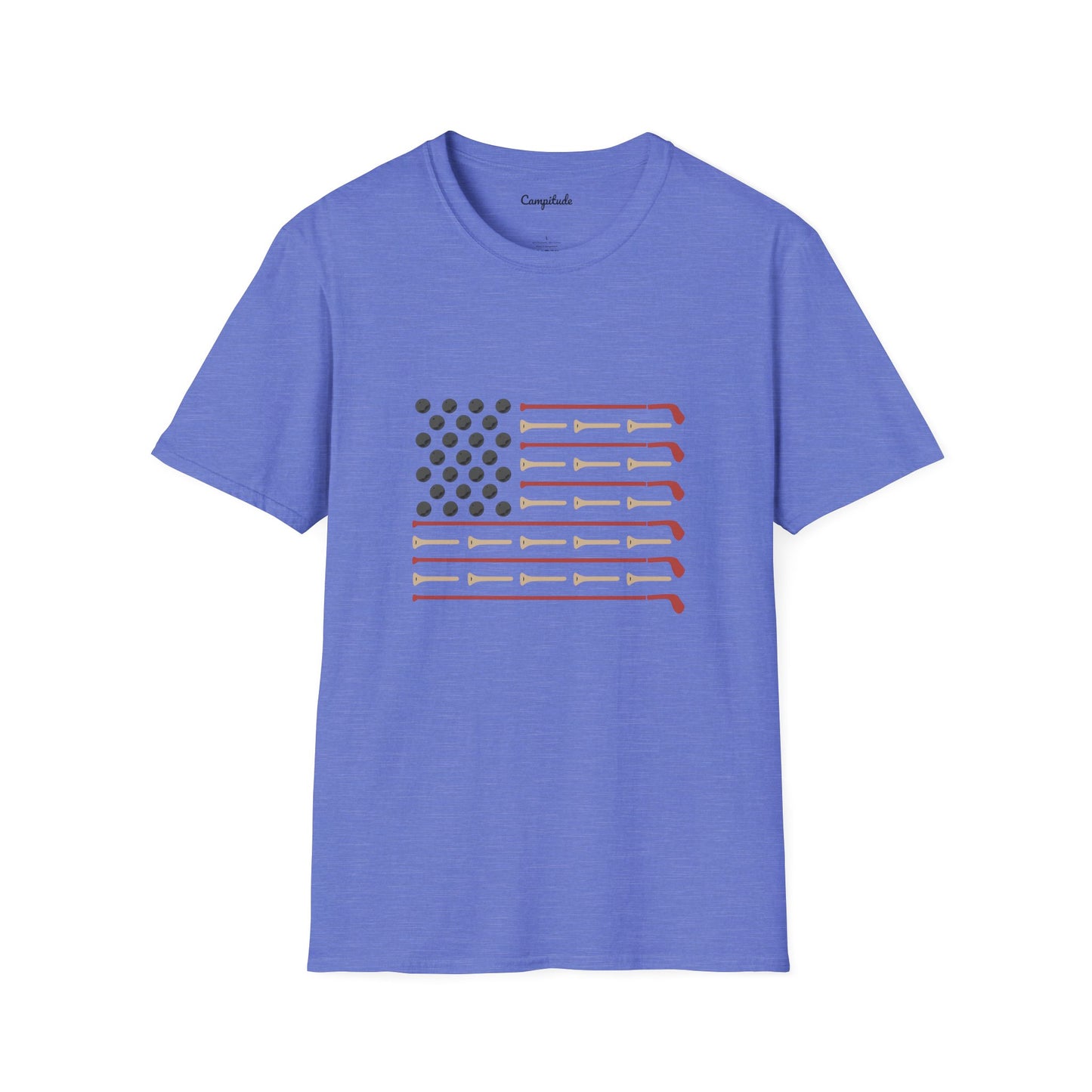 Unisex T-Shirt - Vintage Golf Patriotic American Flag
