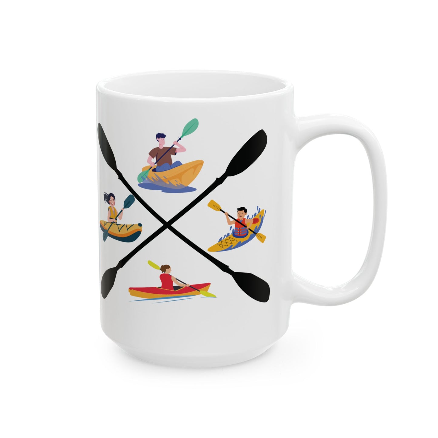 Ceramic Coffee Mug - Colorful Kayaking