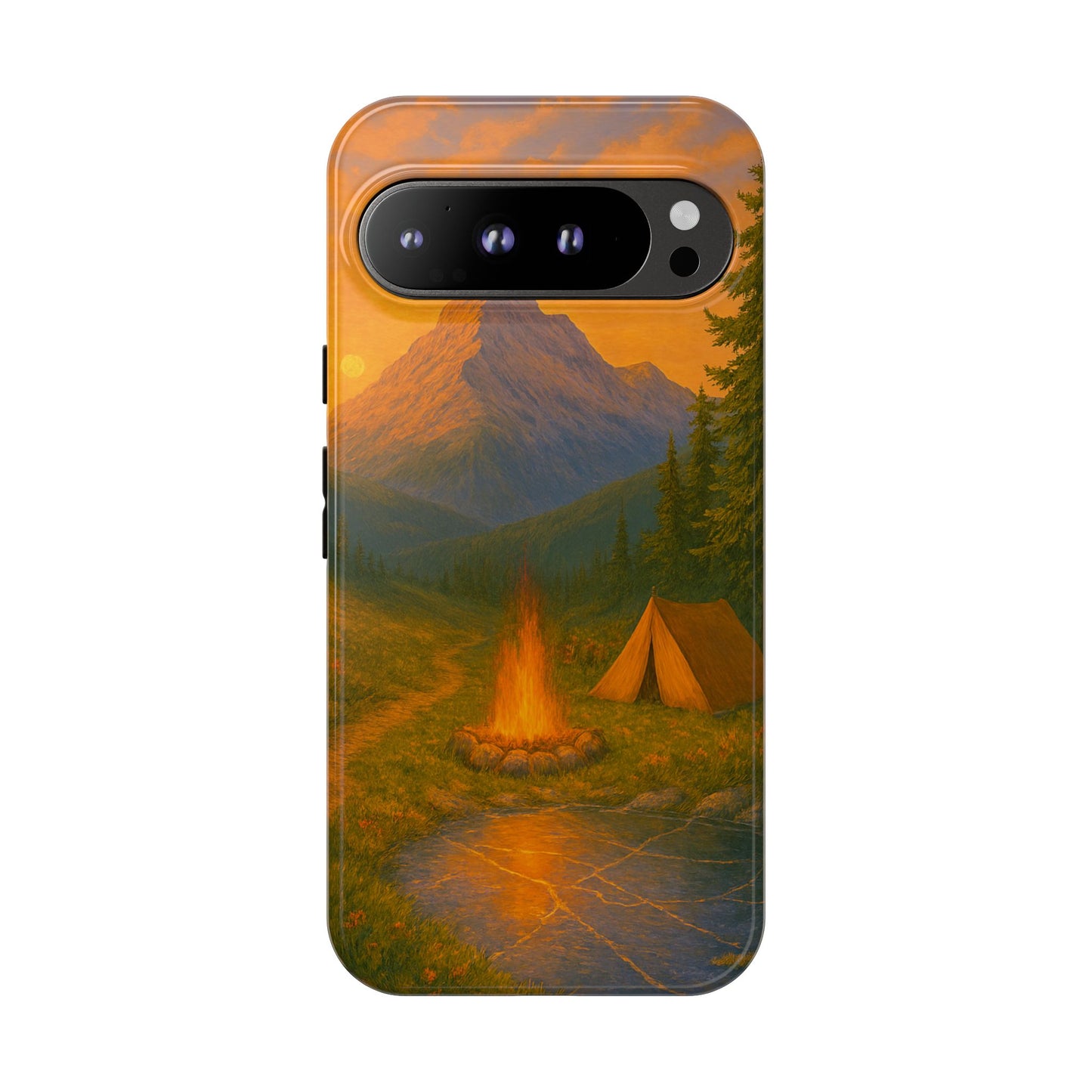 Tough Phone Case - Sunset Camping Scene