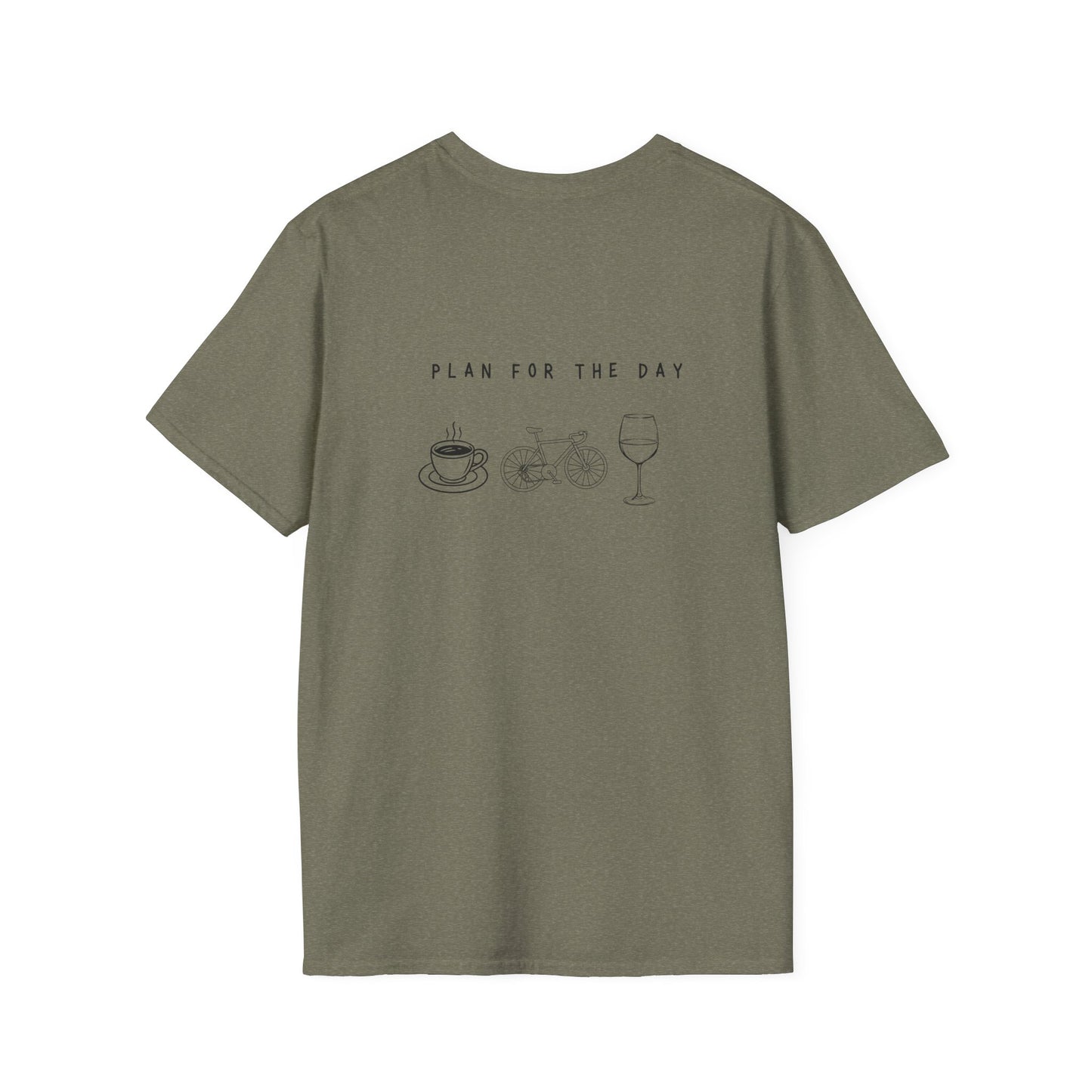 Unisex T-Shirt - Plan for the Day Bicycle & Wine (2-sided graphic)