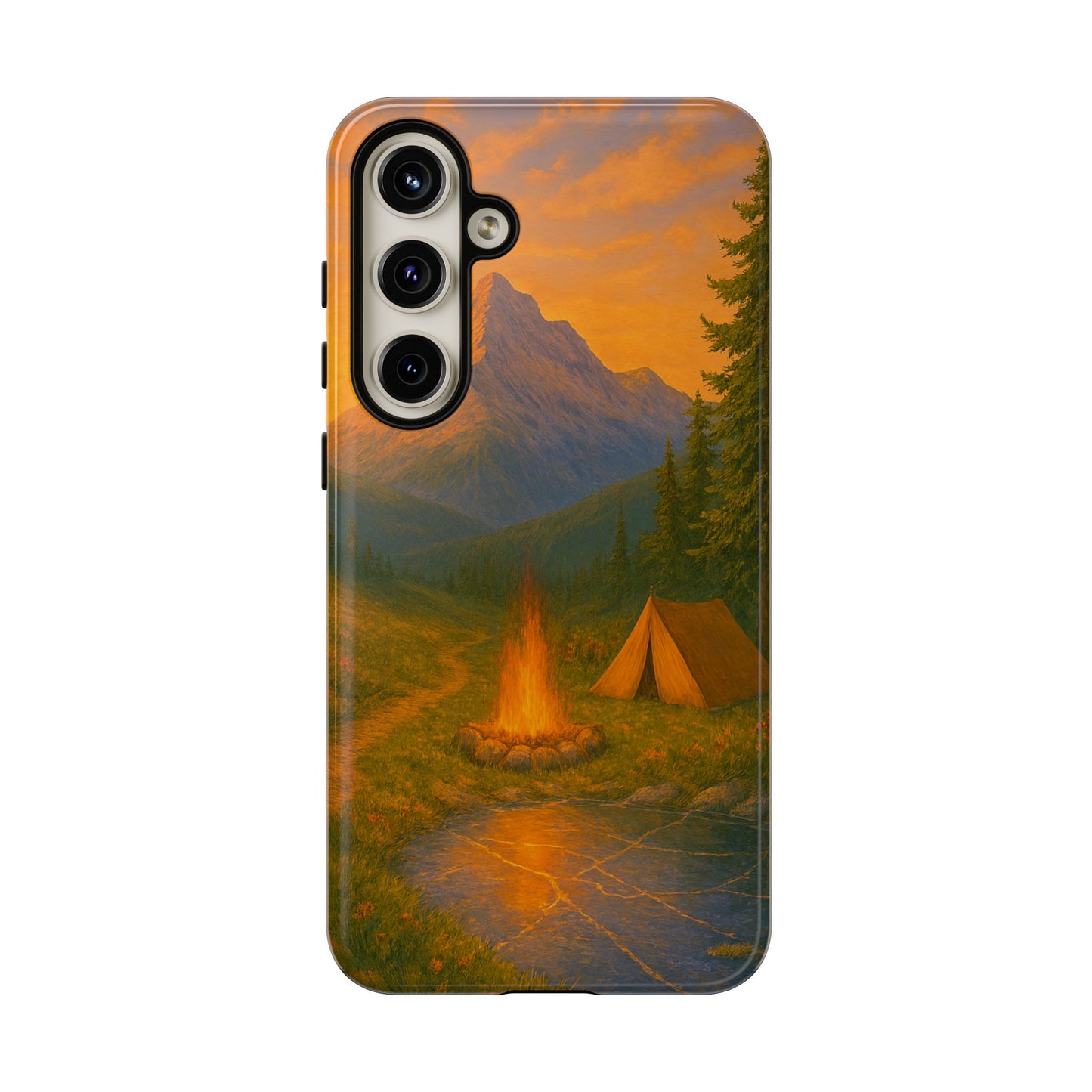 Tough Phone Case - Sunset Camping Scene