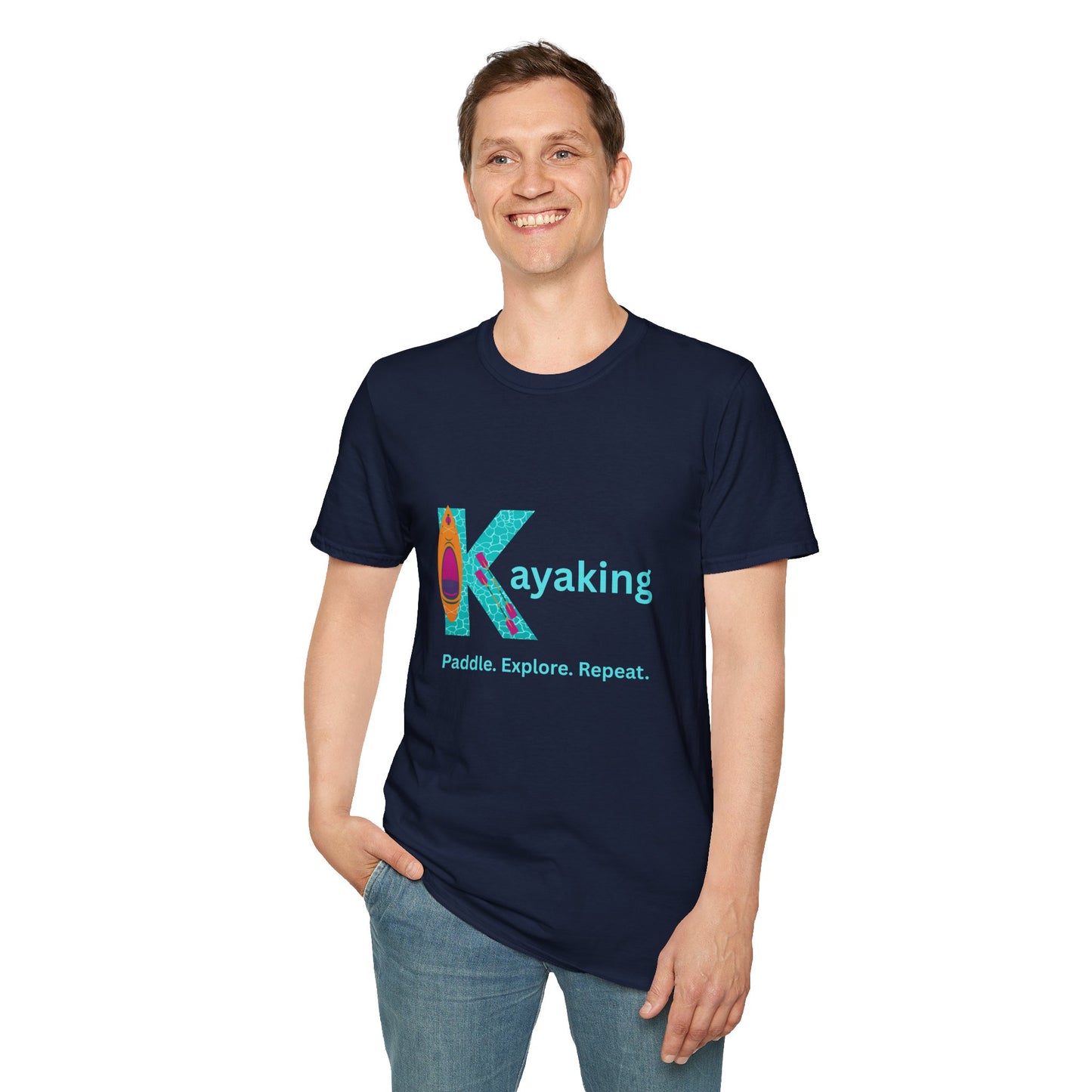 Unisex T-Shirt - Kayak, Paddle, Explore, Repeat