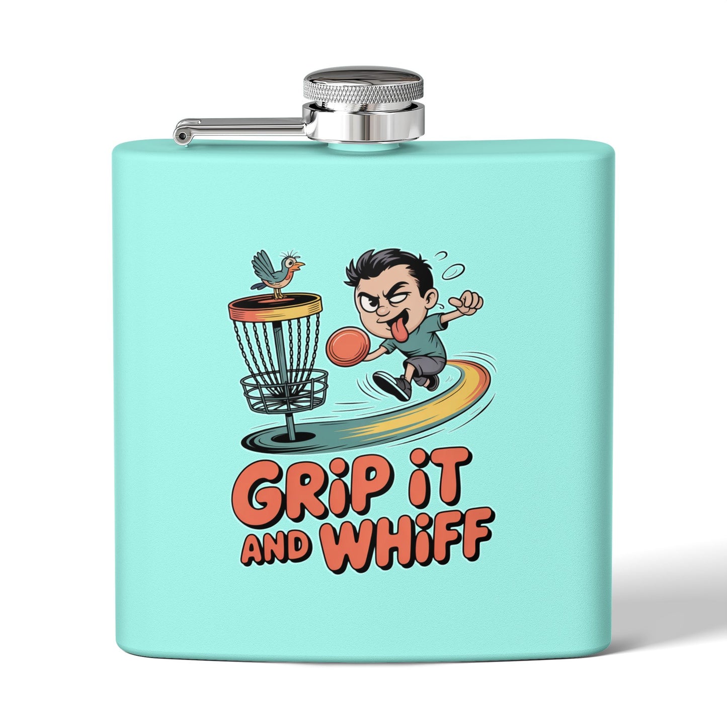 Disc Golf Flask - Fun Grip It and Whiff Design