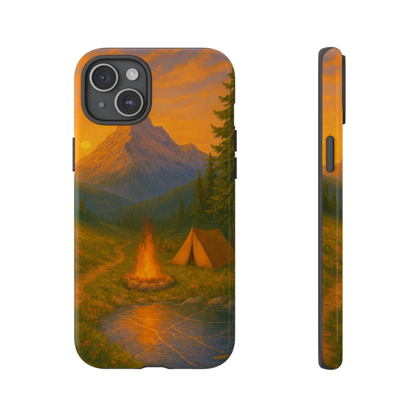 Tough Phone Case - Sunset Camping Scene