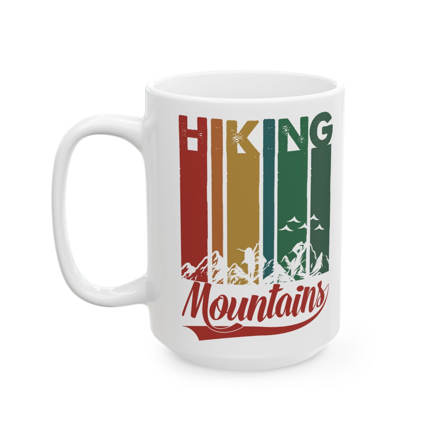Ceramic Coffee Mug - Colorful Hiking