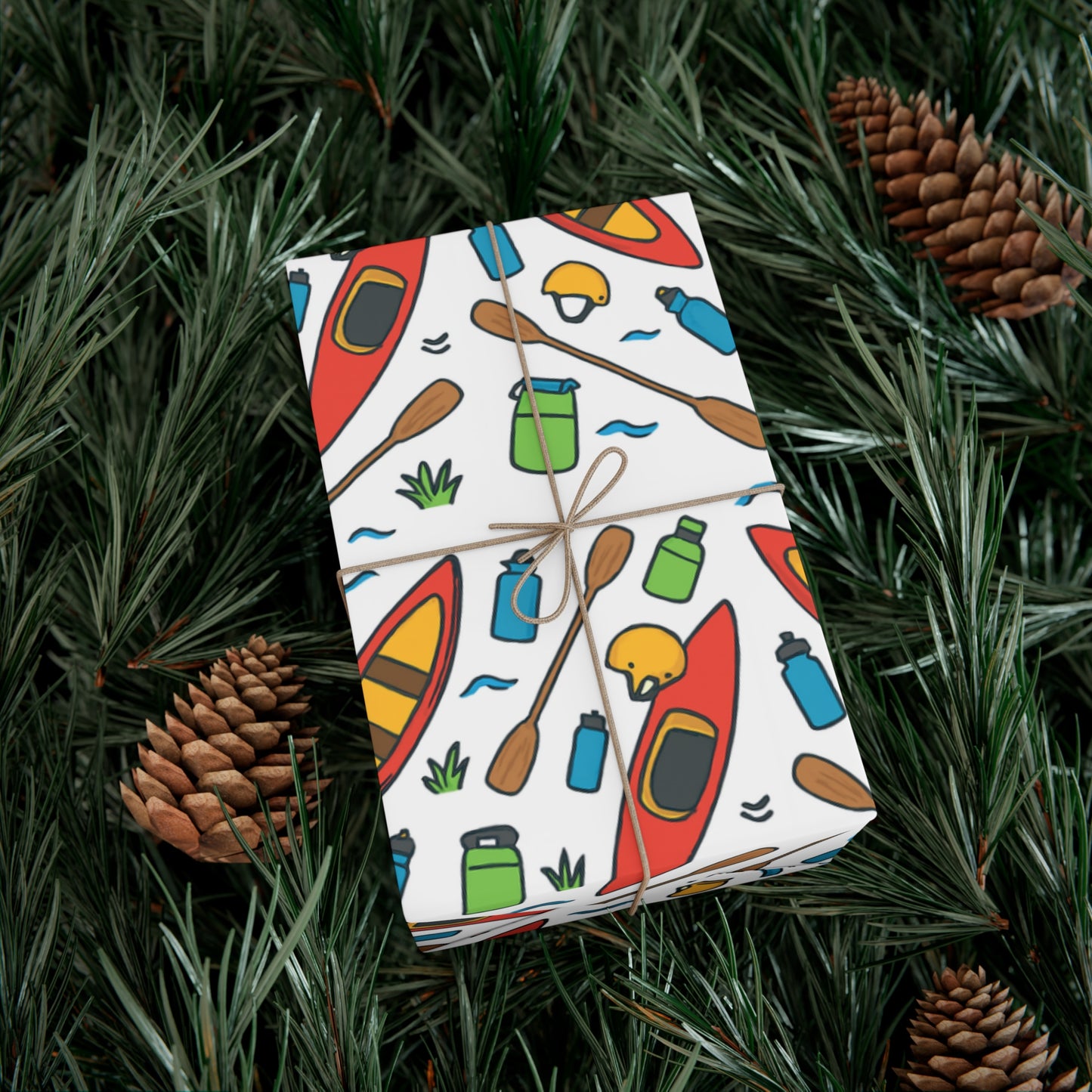 Eco-Friendly Canoe-Themed Gift Wrap Paper