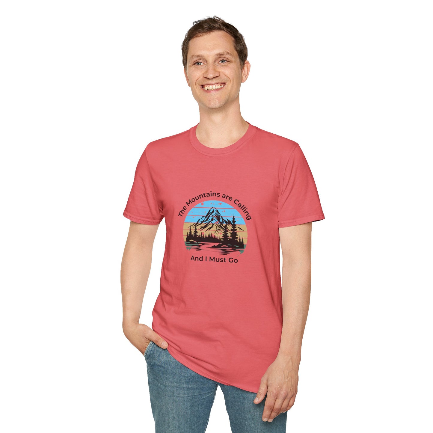 Unisex T-Shirt - The Mountains are Calling and I Must Go (front logo only)