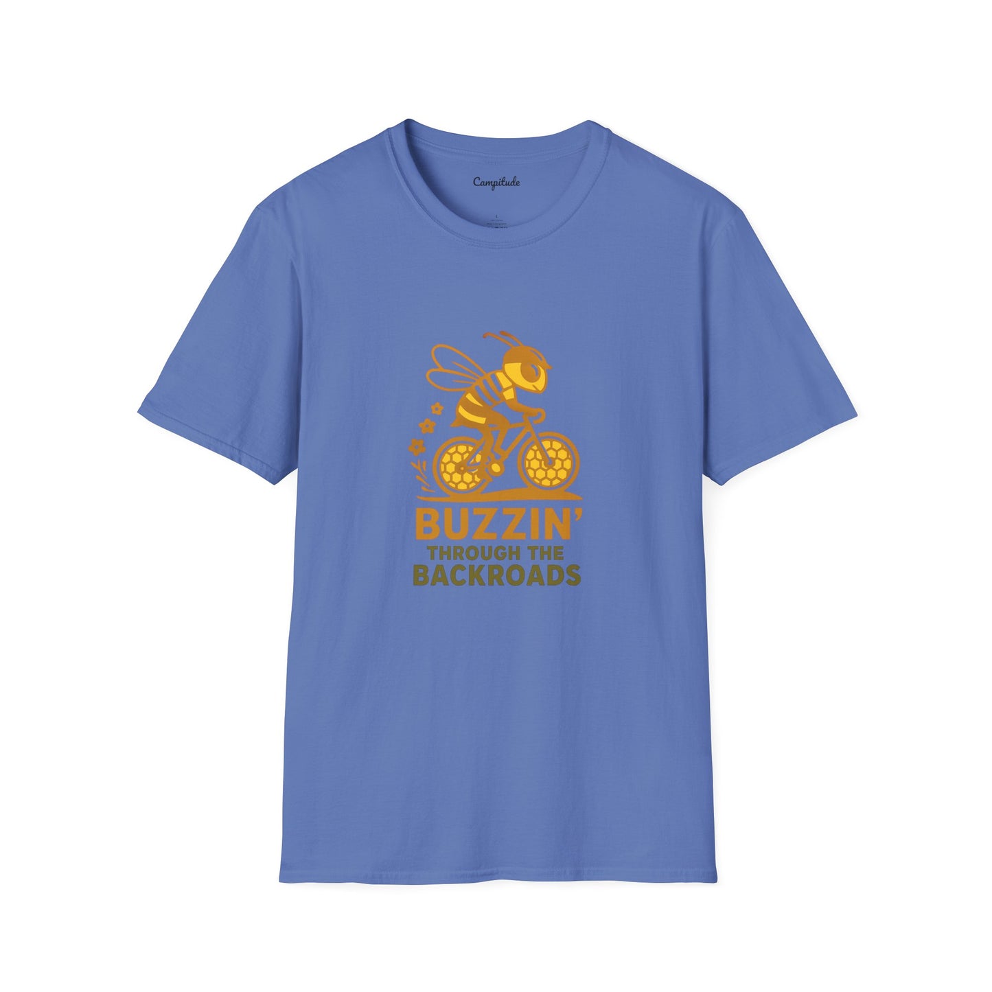 Unisex T-Shirt - Cyclist Buzzin' Through the Backroads