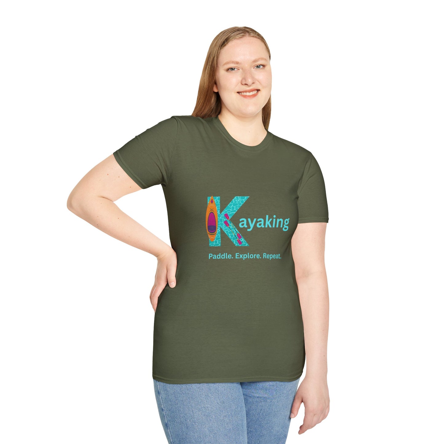 Unisex T-Shirt - Kayak, Paddle, Explore, Repeat
