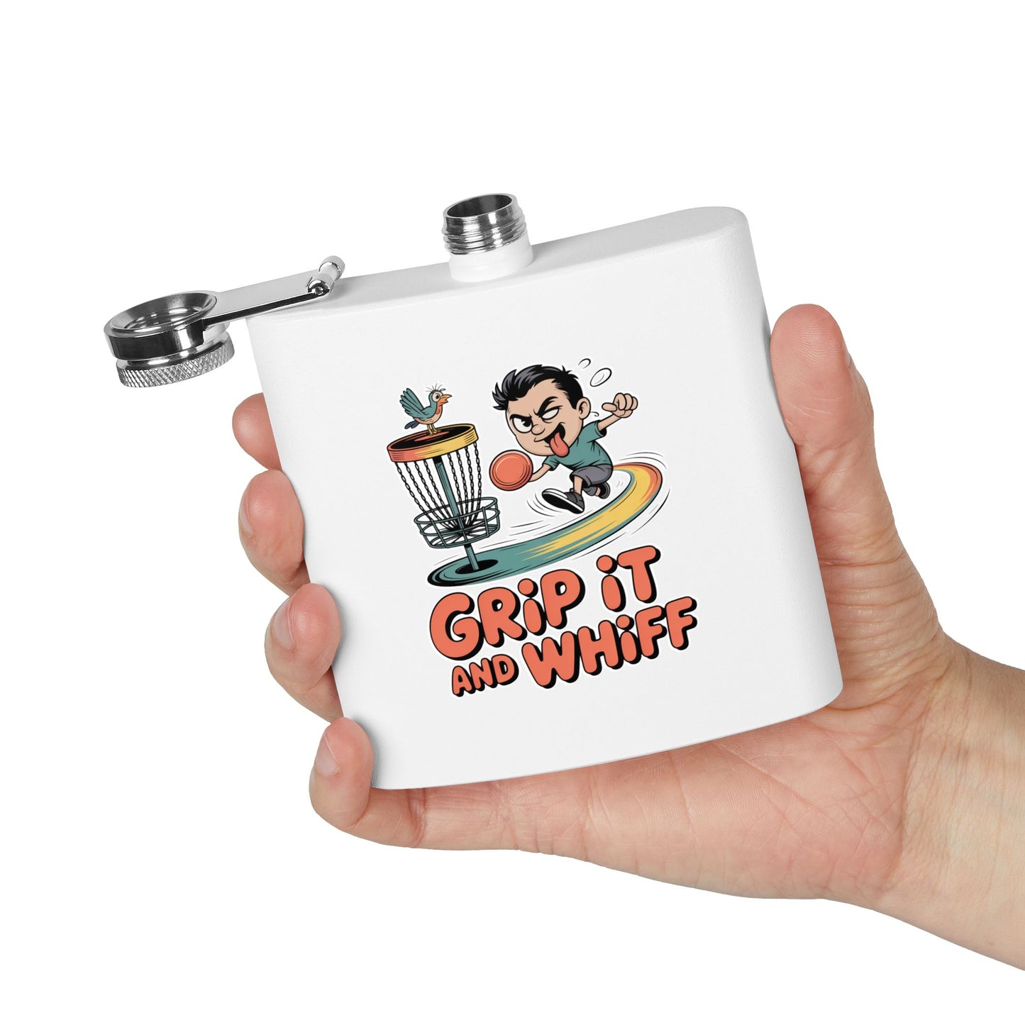 Disc Golf Flask - Fun Grip It and Whiff Design