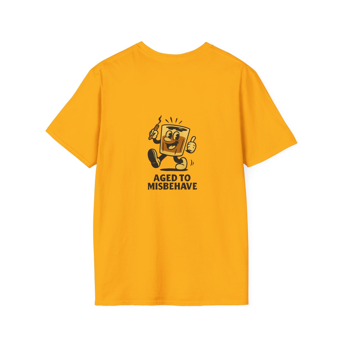 Unisex T-Shirt - Aged to Misbehave - Scotch/Bourbon (2-sided graphic)