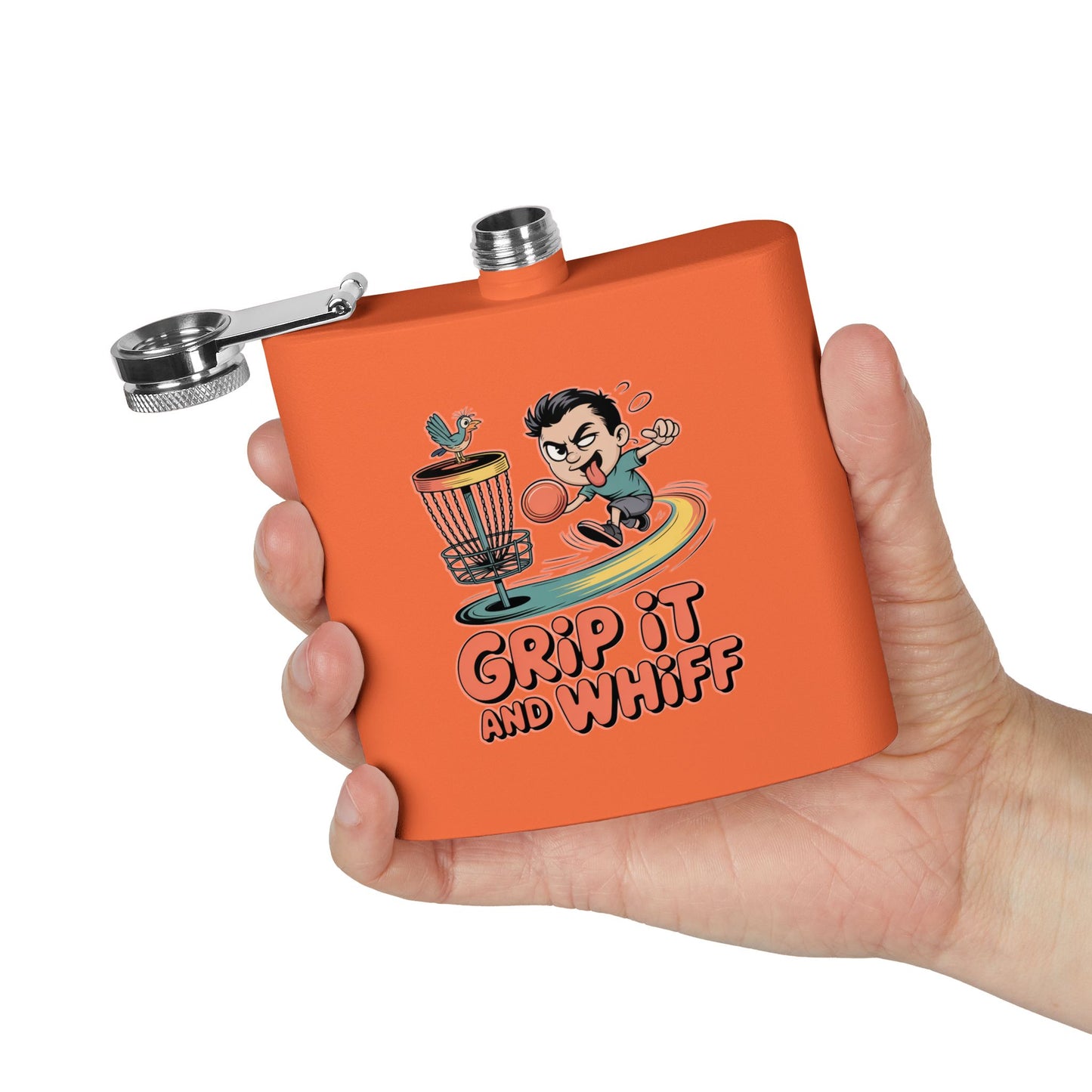 Disc Golf Flask - Fun Grip It and Whiff Design