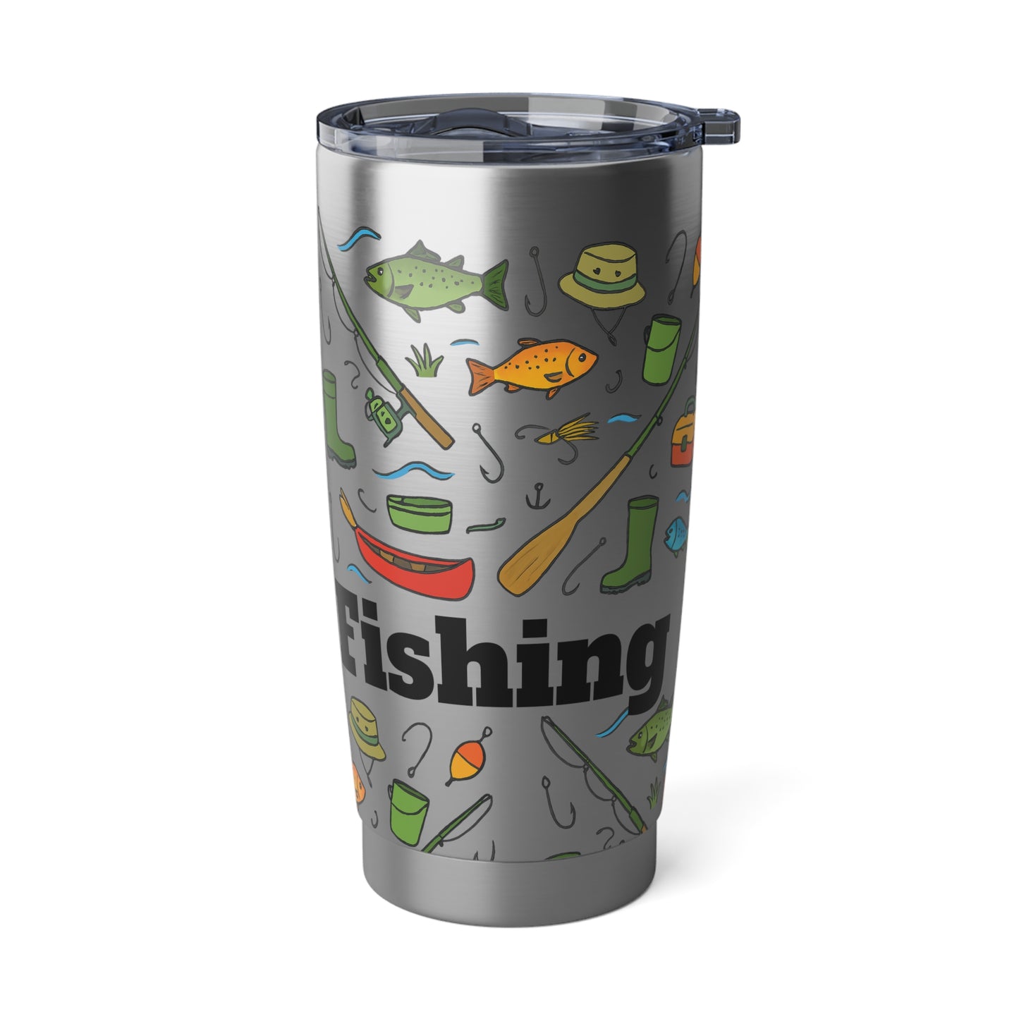 Stainless Steel Tumbler, - Let's Go Fishing, 20oz
