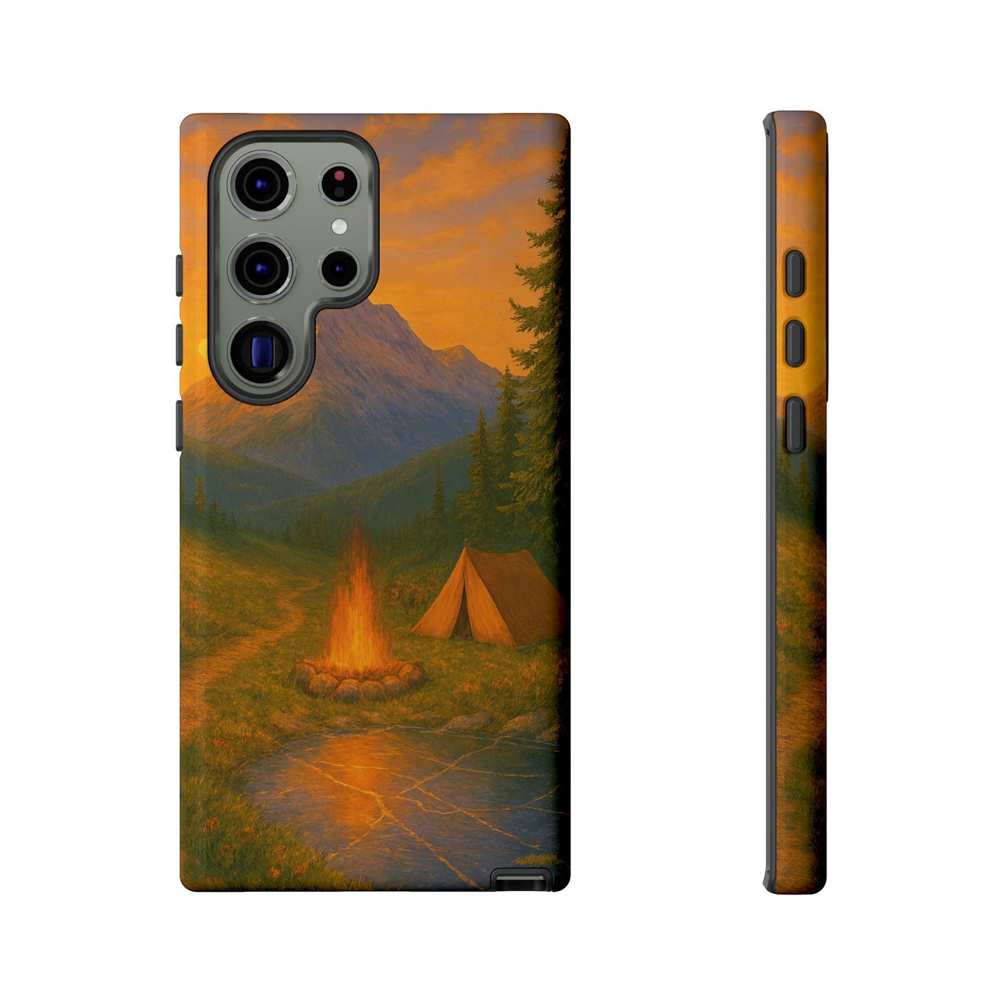 Tough Phone Case - Sunset Camping Scene