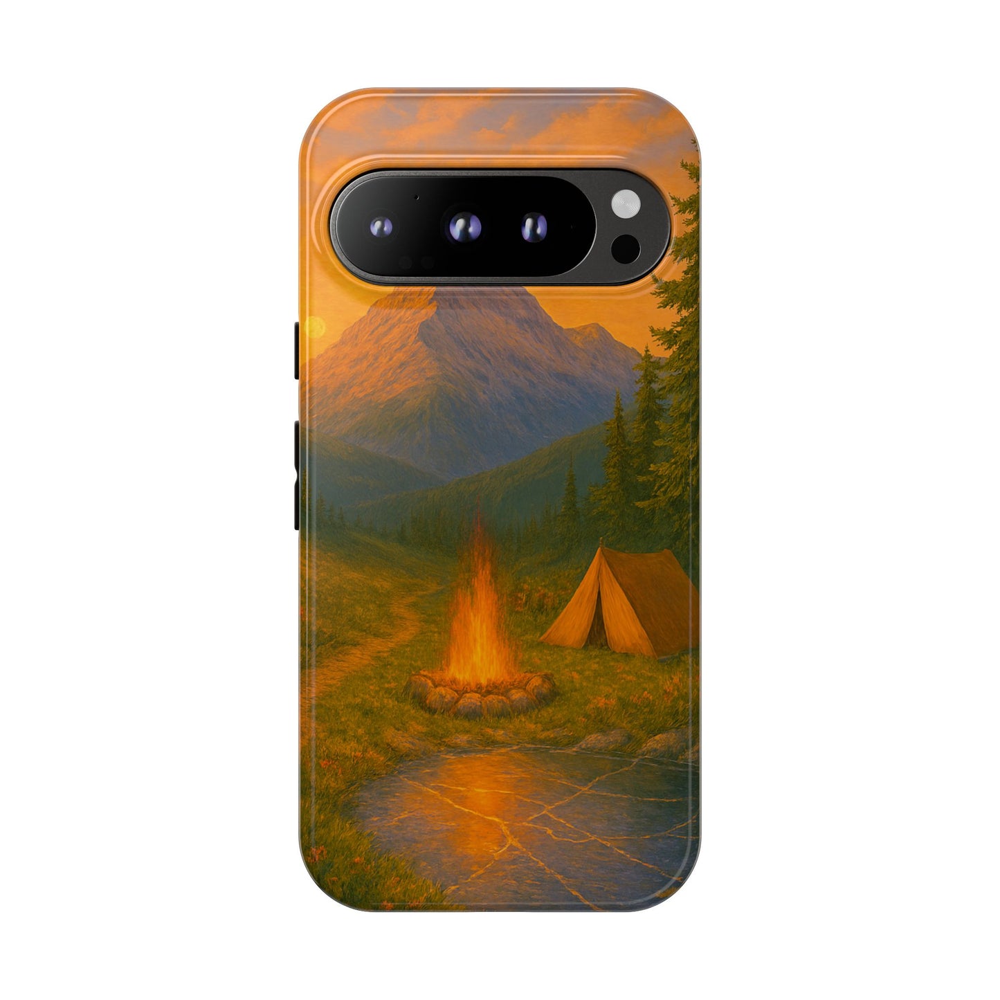 Tough Phone Case - Sunset Camping Scene