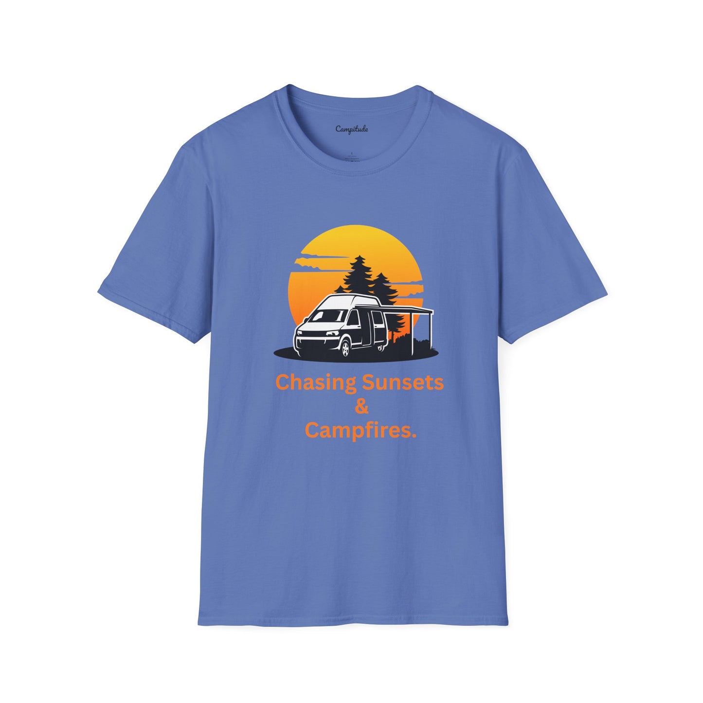 Unisex T-Shirt - Chasing Sunsets & Campfire (Class B Van Version)