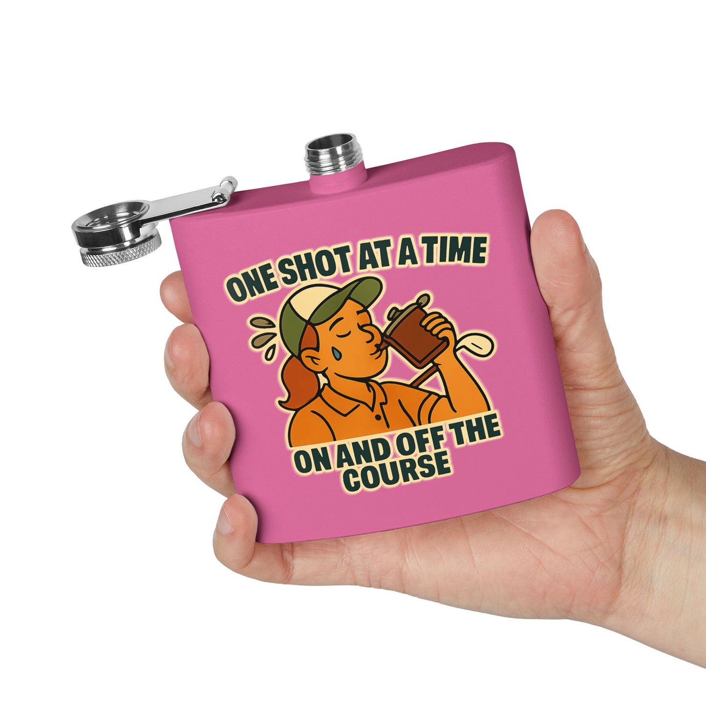 Golf Flask - One Shot at a Time On and Off the Course Design