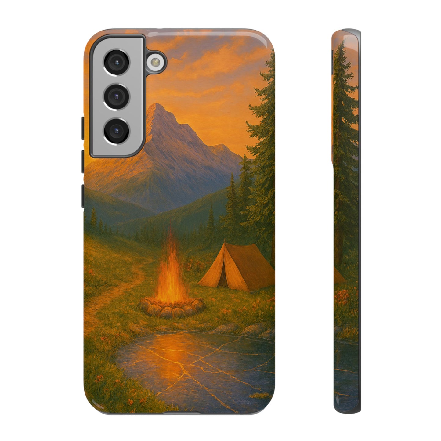 Tough Phone Case - Sunset Camping Scene