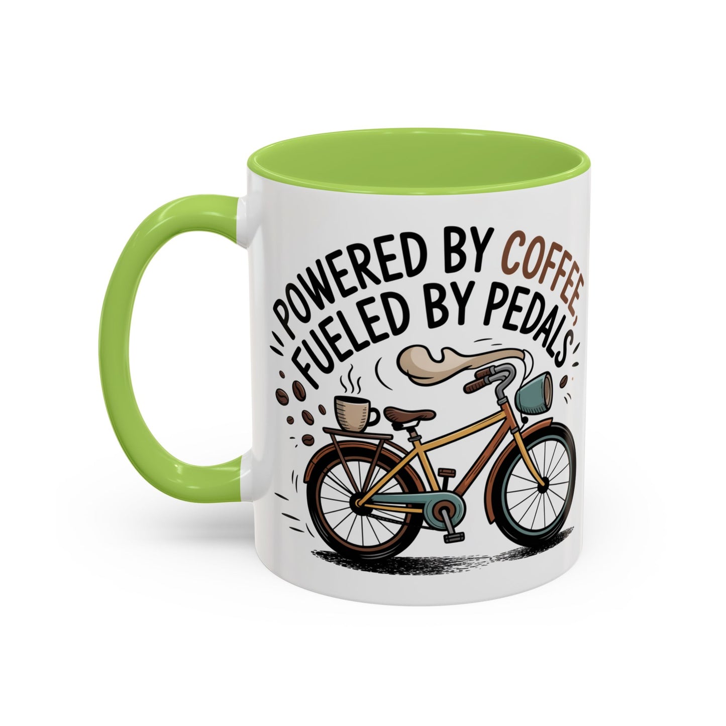 Ceramic Coffee Mug - Powered By Coffee, Fueled By Pedals
