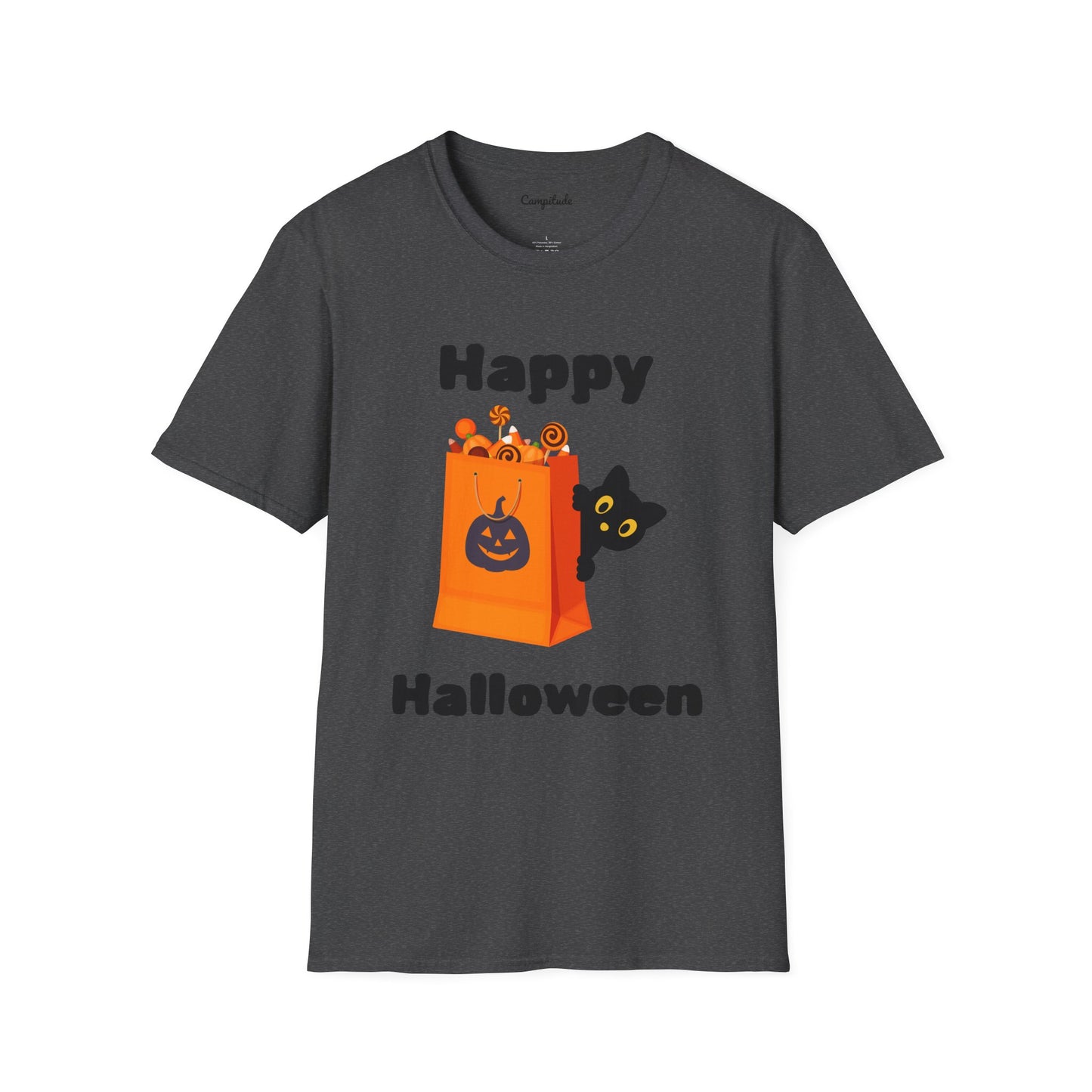 Unisex T-Shirt - Black Cat Happy Halloween