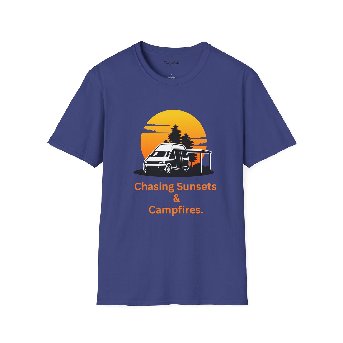 Unisex T-Shirt - Chasing Sunsets & Campfire (Class B Van Version)