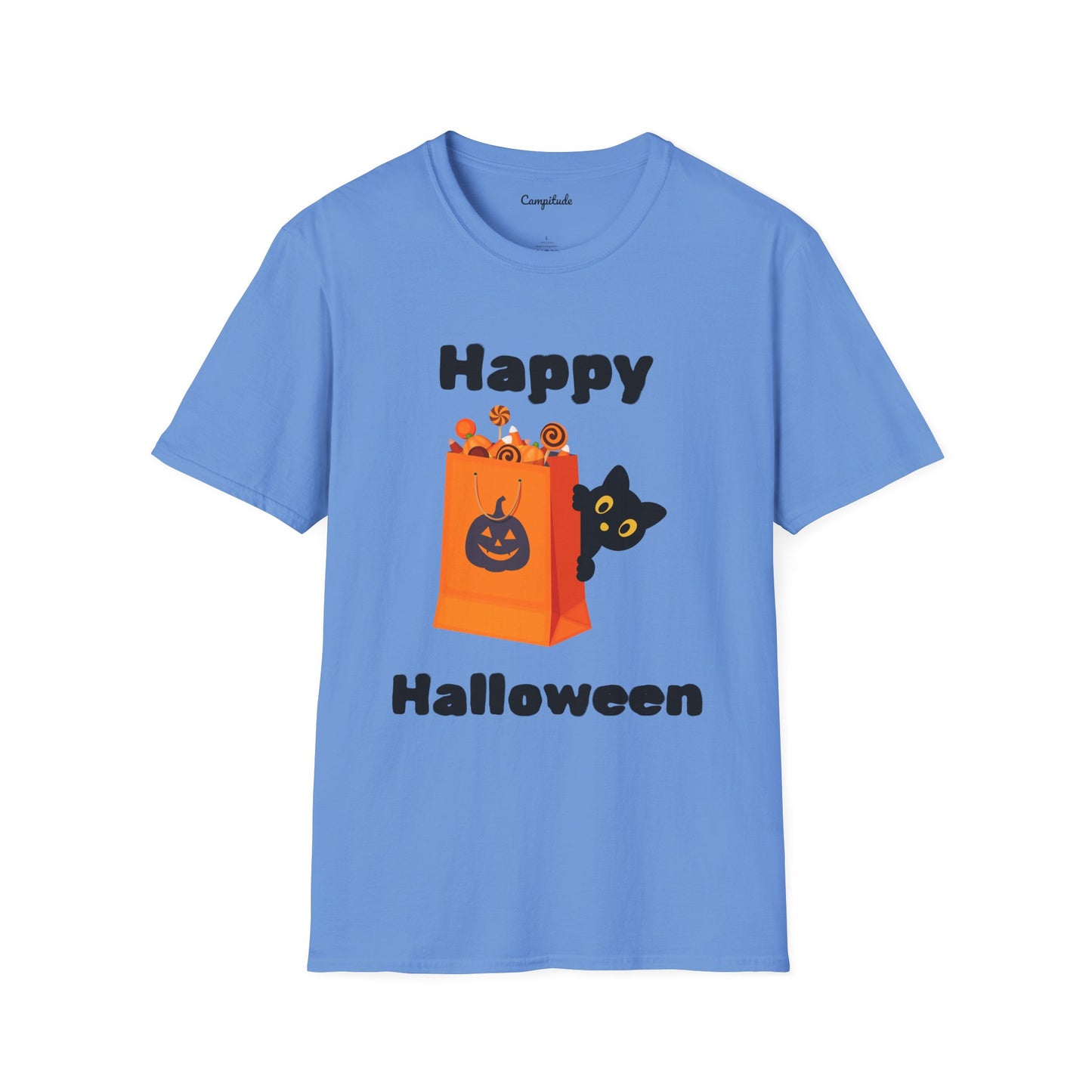 Unisex T-Shirt - Black Cat Happy Halloween
