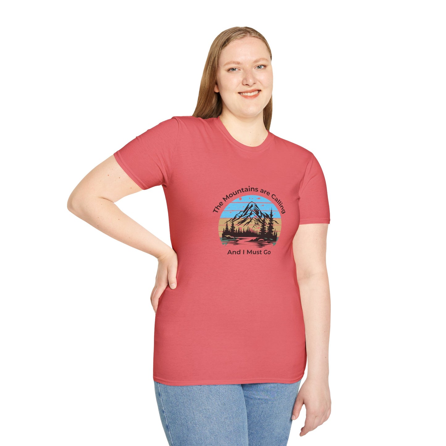 Unisex T-Shirt - The Mountains are Calling and I Must Go (front logo only)