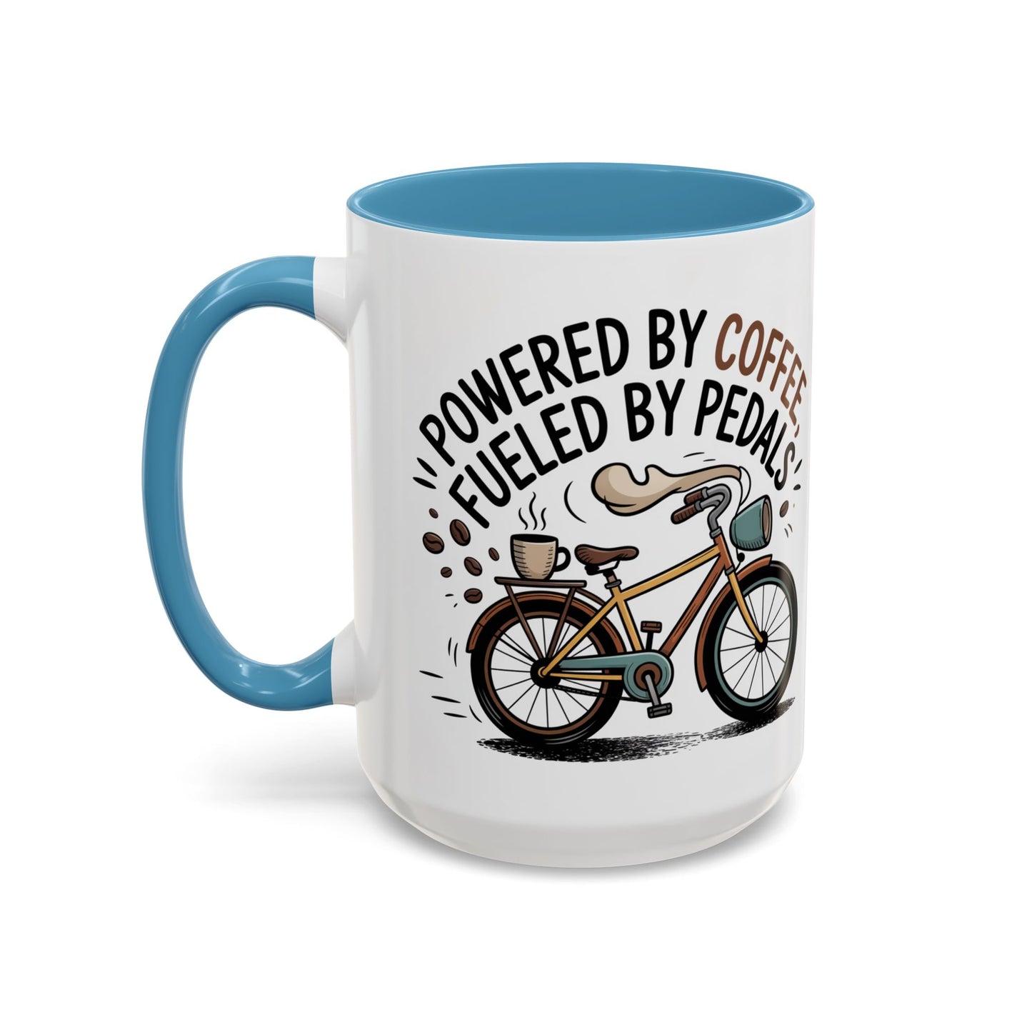 Ceramic Coffee Mug - Powered By Coffee, Fueled By Pedals