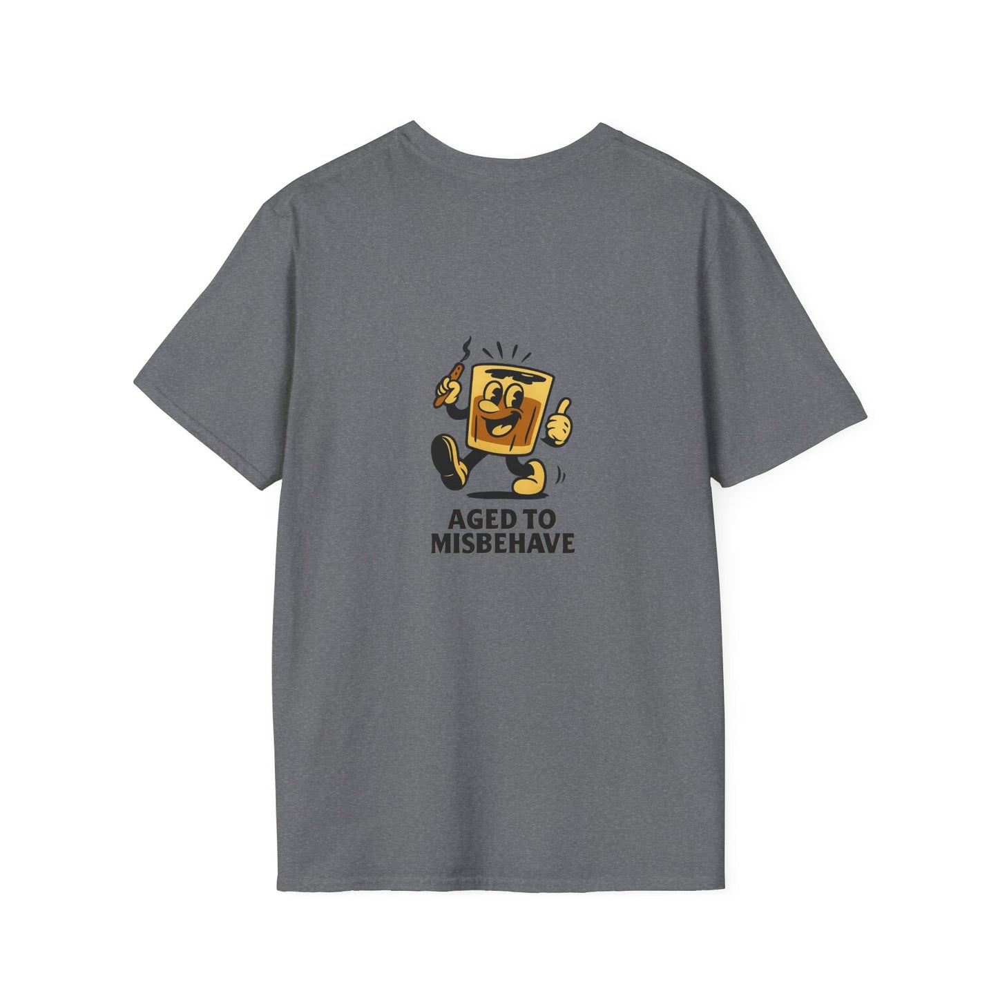 Unisex T-Shirt - Aged to Misbehave - Scotch/Bourbon (2-sided graphic)
