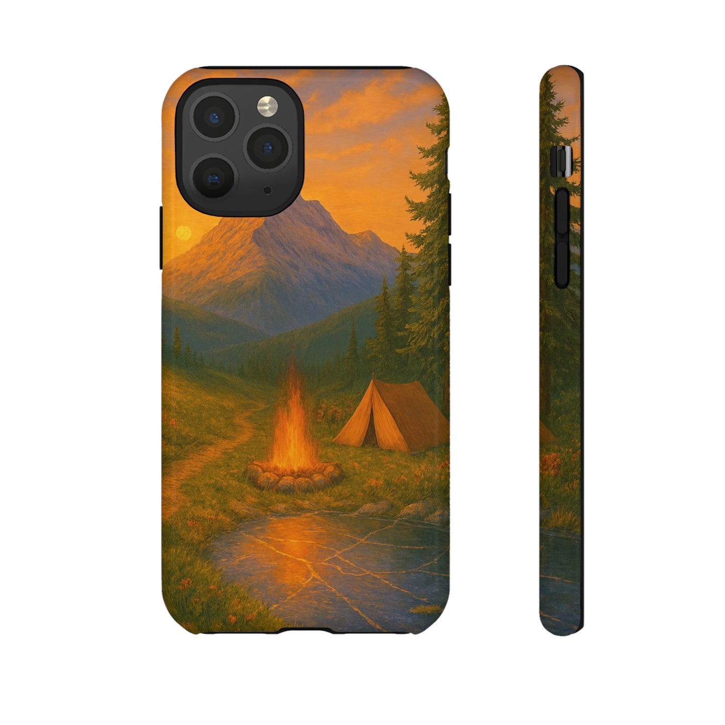 Tough Phone Case - Sunset Camping Scene