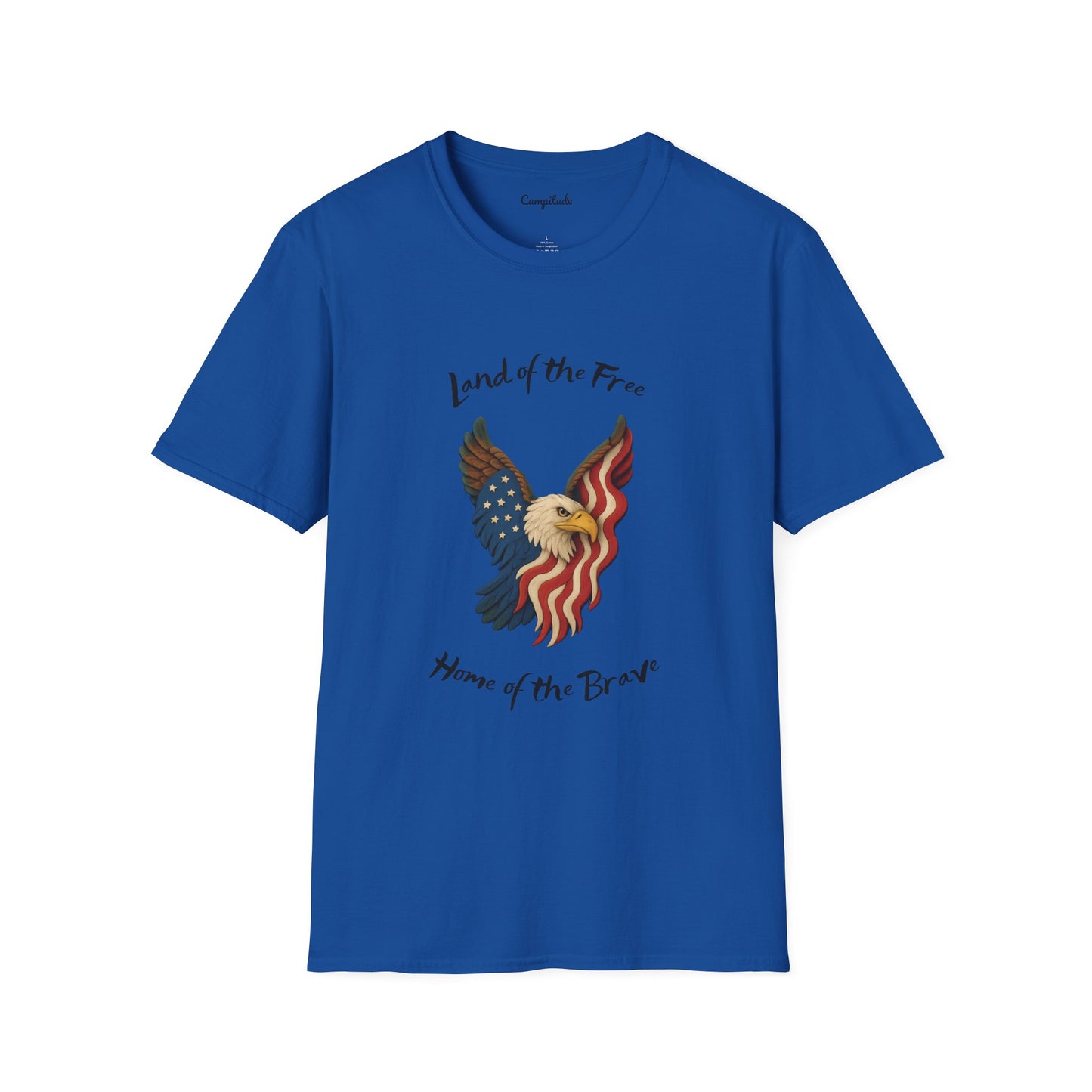 Unisex T-Shirt - Land of the Free, Home of the Brave Patriotic Eagle