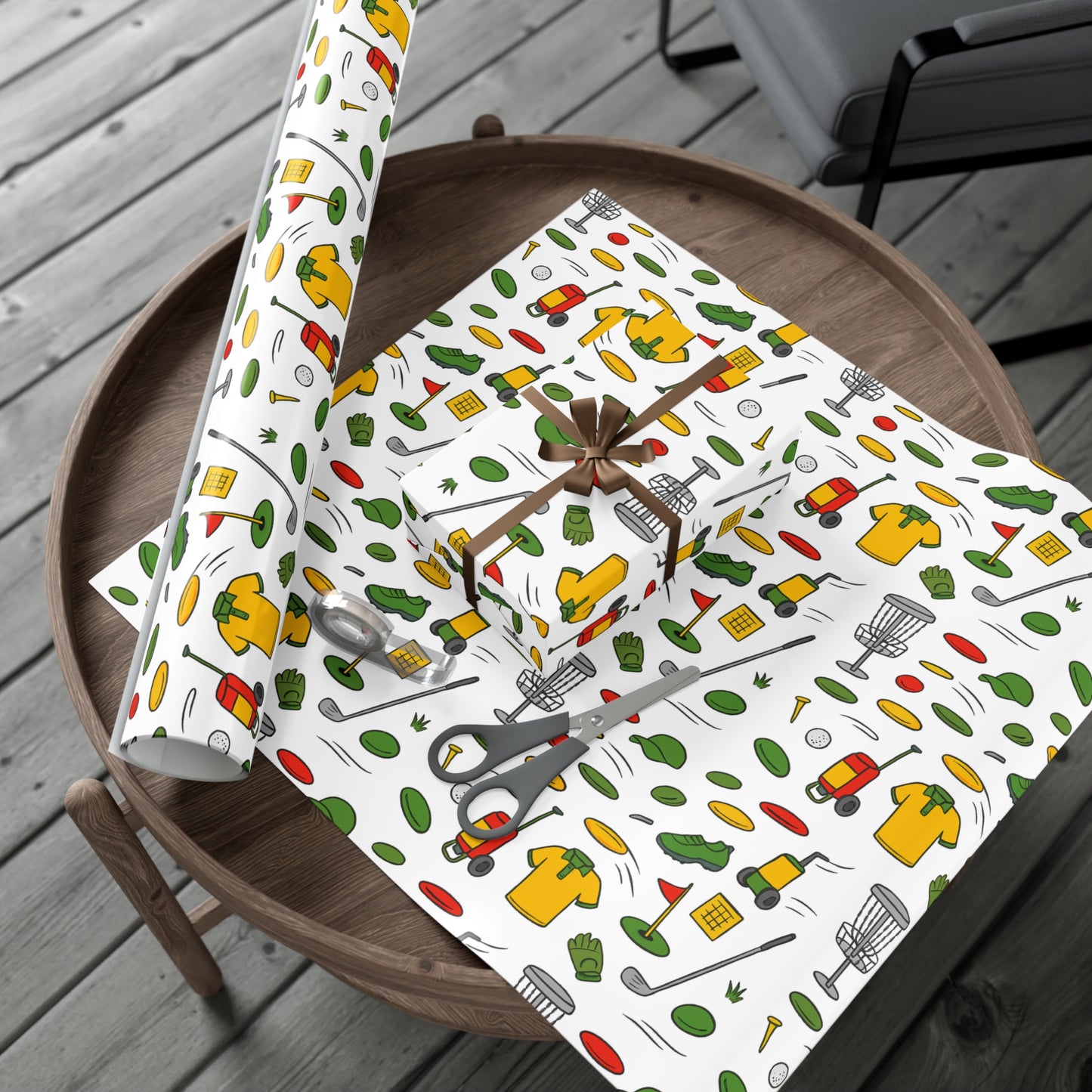 Eco-Friendly Disc-Golf Themed Gift Wrap Paper