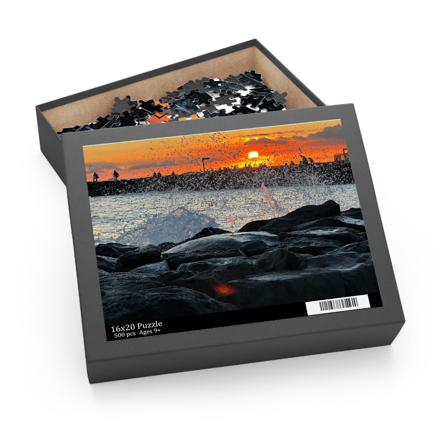 Oahu, Hawaii Sunset Waves Puzzle - 500-Piece