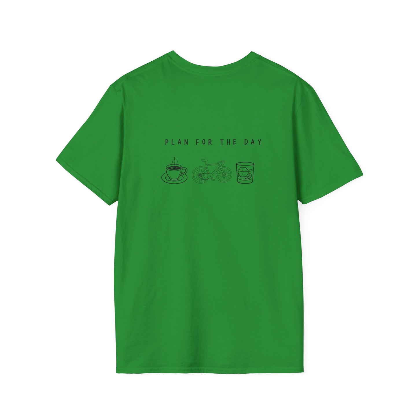 Unisex T-Shirt - Plan for the Day Bicycle & Bourbon (2-sided graphic)