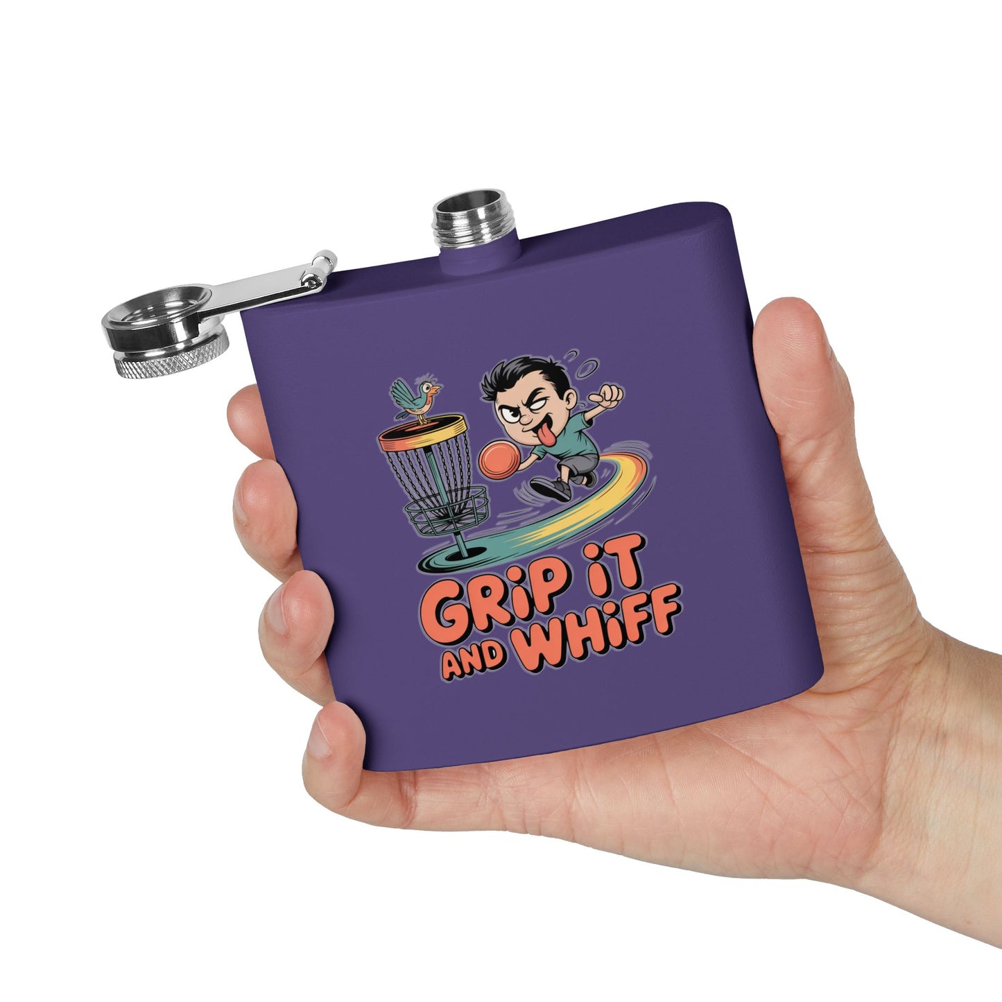 Disc Golf Flask - Fun Grip It and Whiff Design