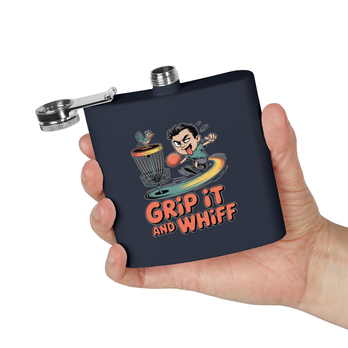 Disc Golf Flask - Fun Grip It and Whiff Design