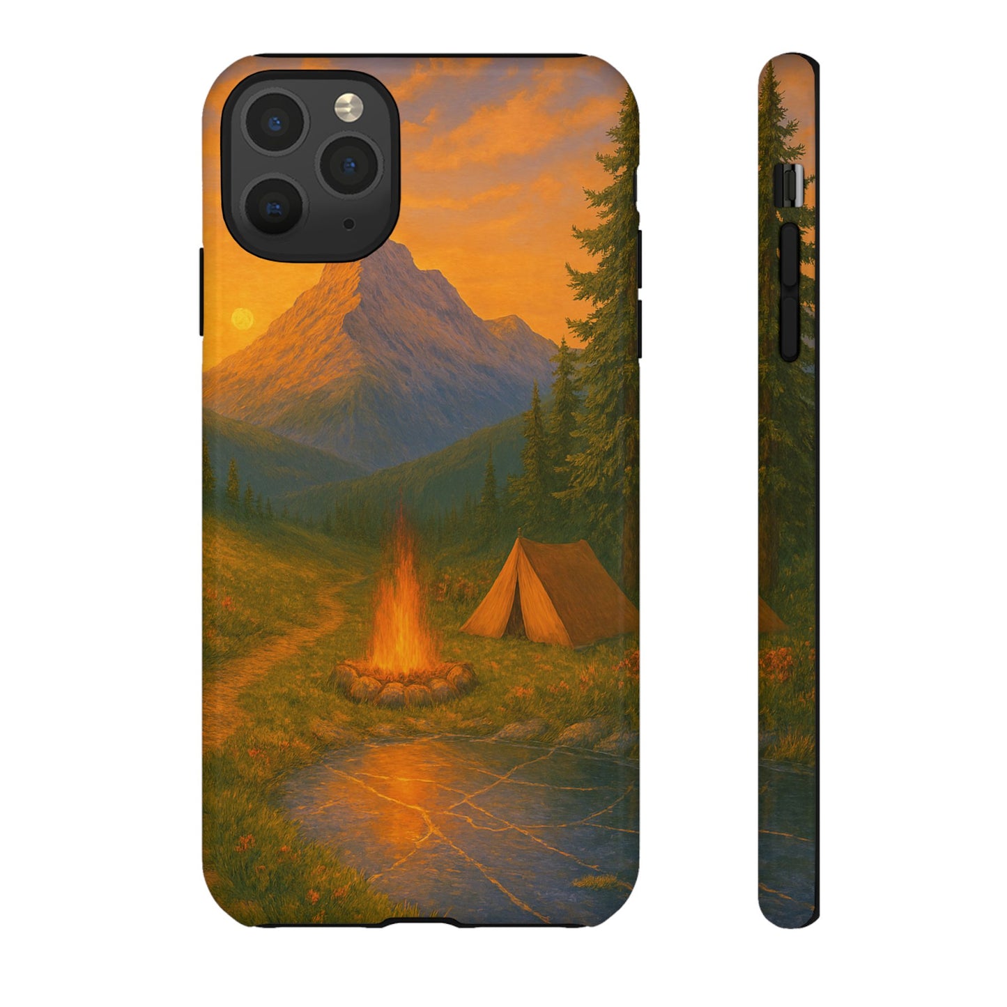 Tough Phone Case - Sunset Camping Scene