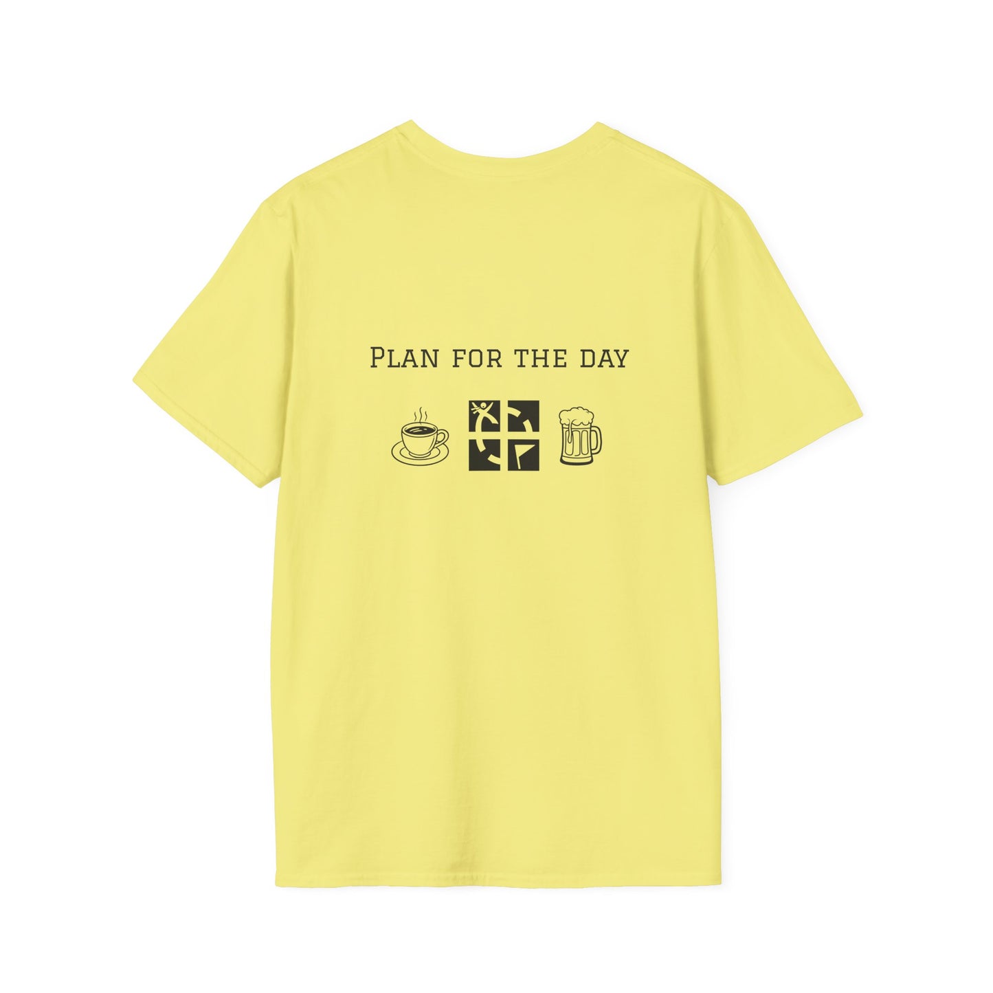 Unisex T-Shirt - Plan for the Day Geocache & Beer (2-sided graphic)