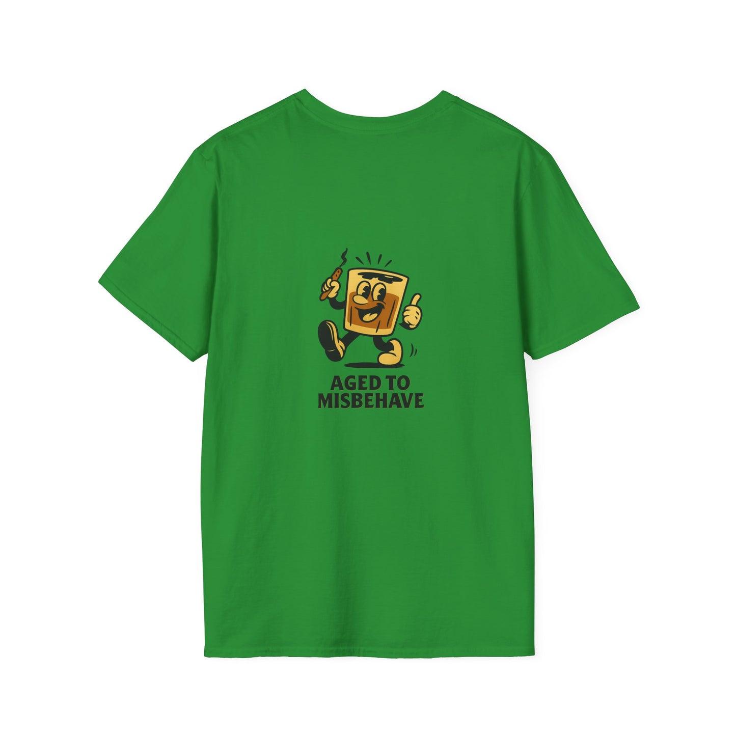 Unisex T-Shirt - Aged to Misbehave - Scotch/Bourbon (2-sided graphic)