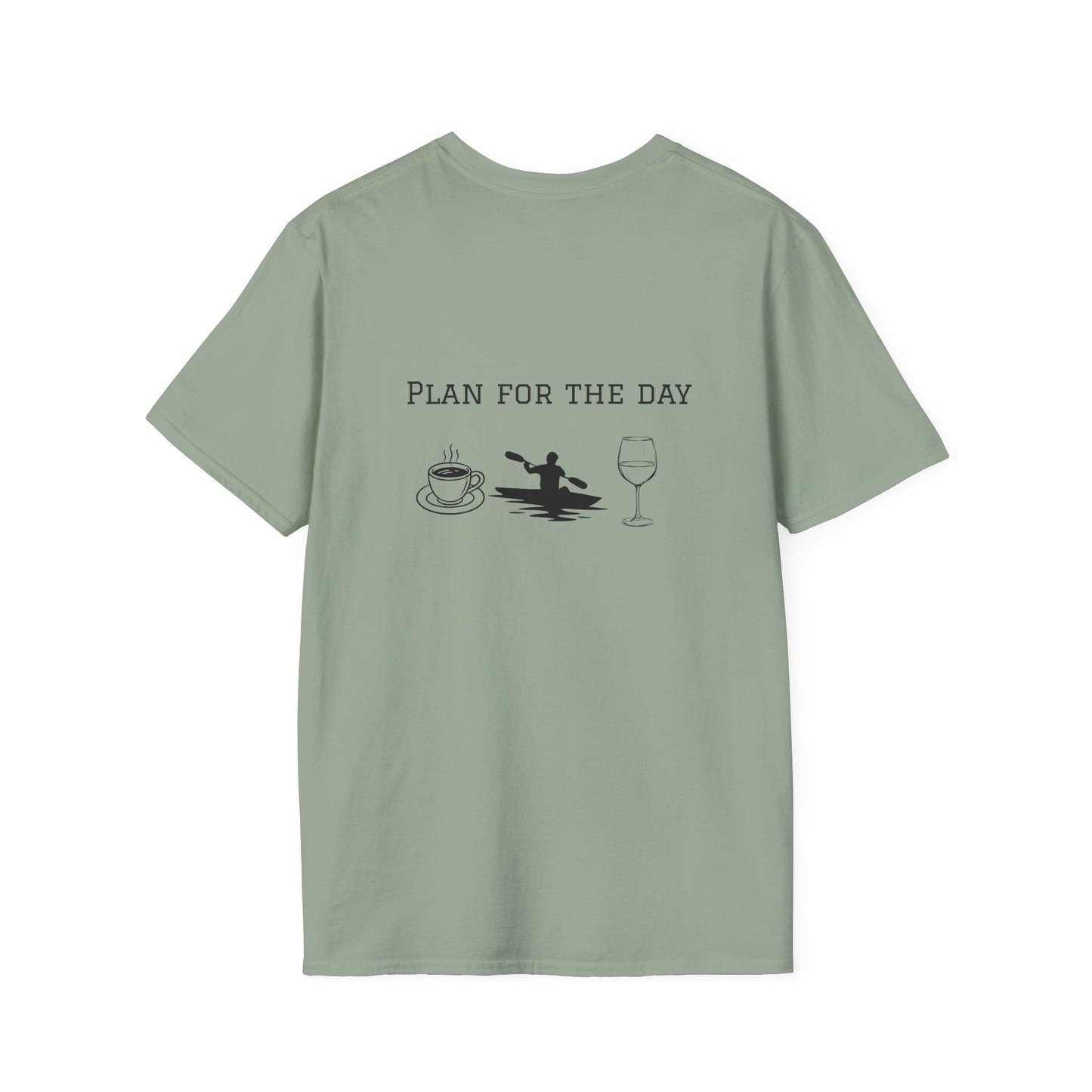 Unisex T-Shirt - Plan for the Day Kayaking & Wine (2-sided graphic)