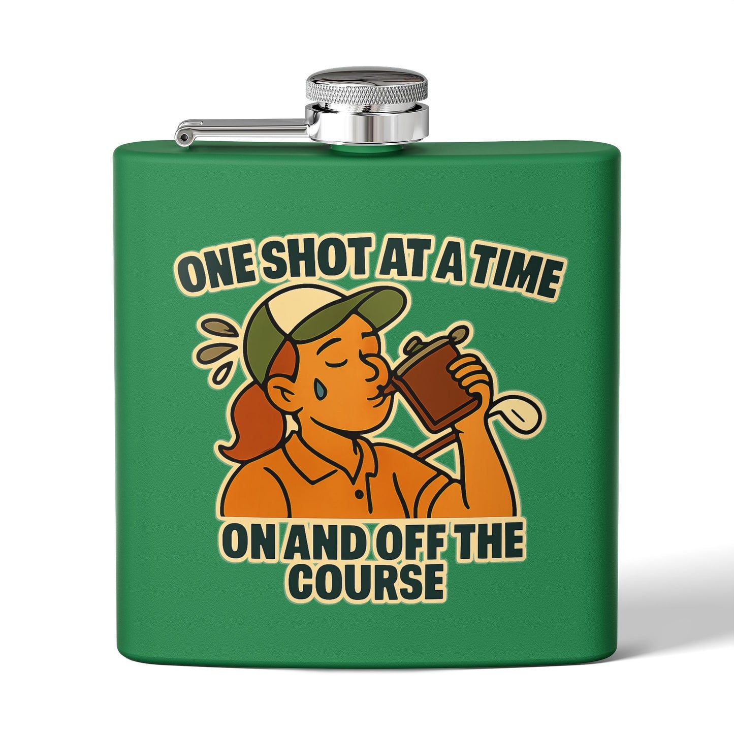Golf Flask - One Shot at a Time On and Off the Course Design