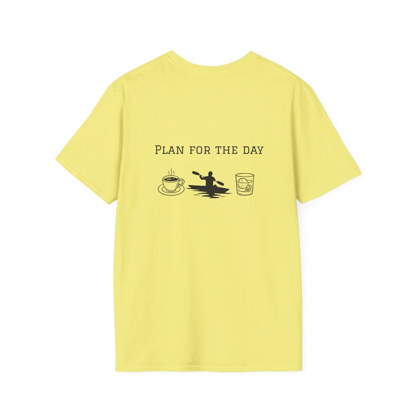 Unisex T-Shirt - Plan for the Day Kayaking & Bourbon (2-sided graphic)
