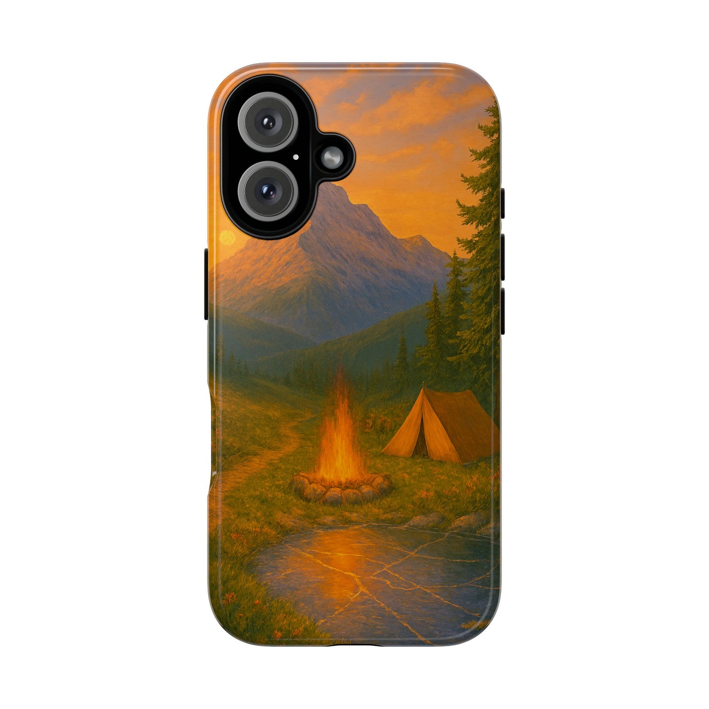 Tough Phone Case - Sunset Camping Scene