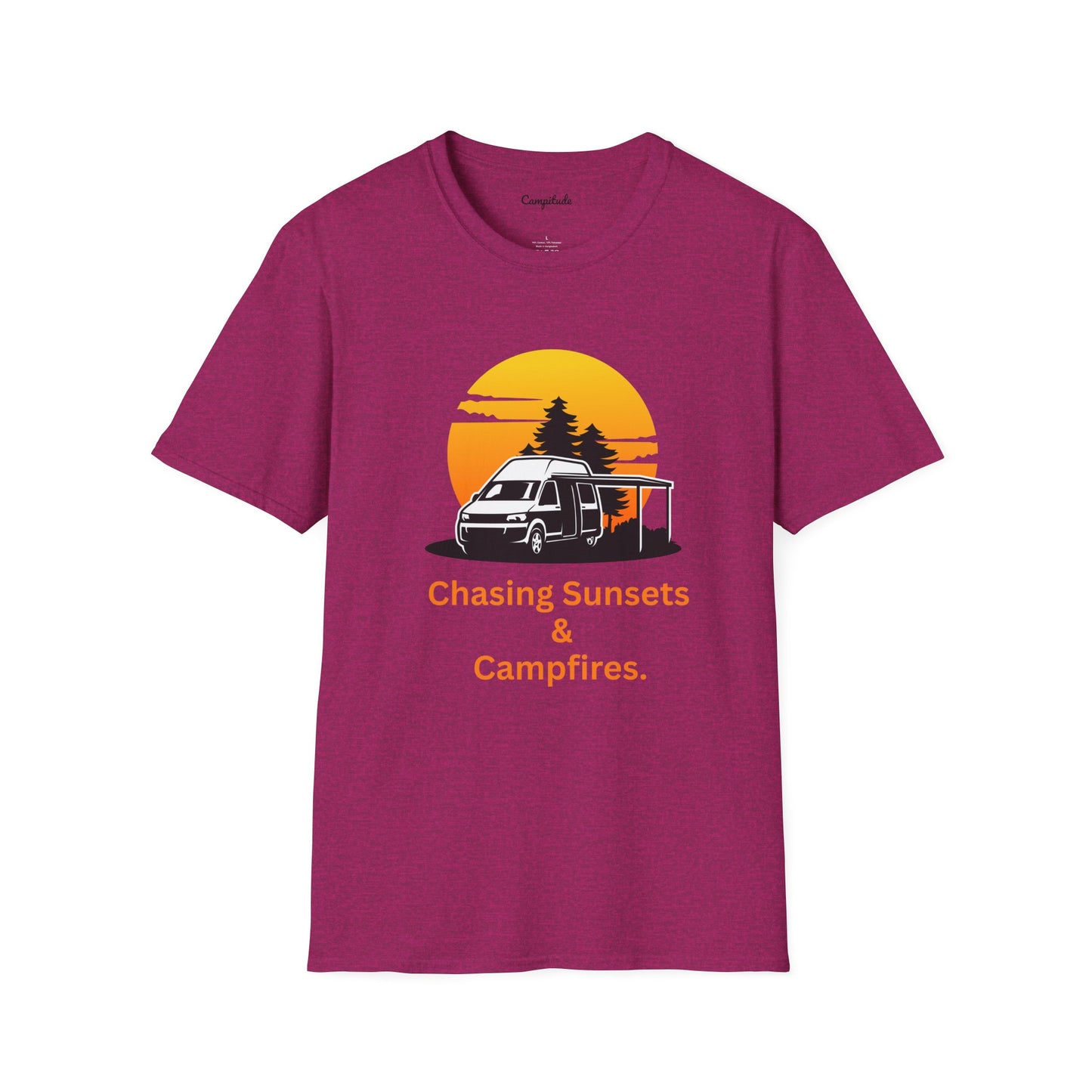 Unisex T-Shirt - Chasing Sunsets & Campfire (Class B Van Version)