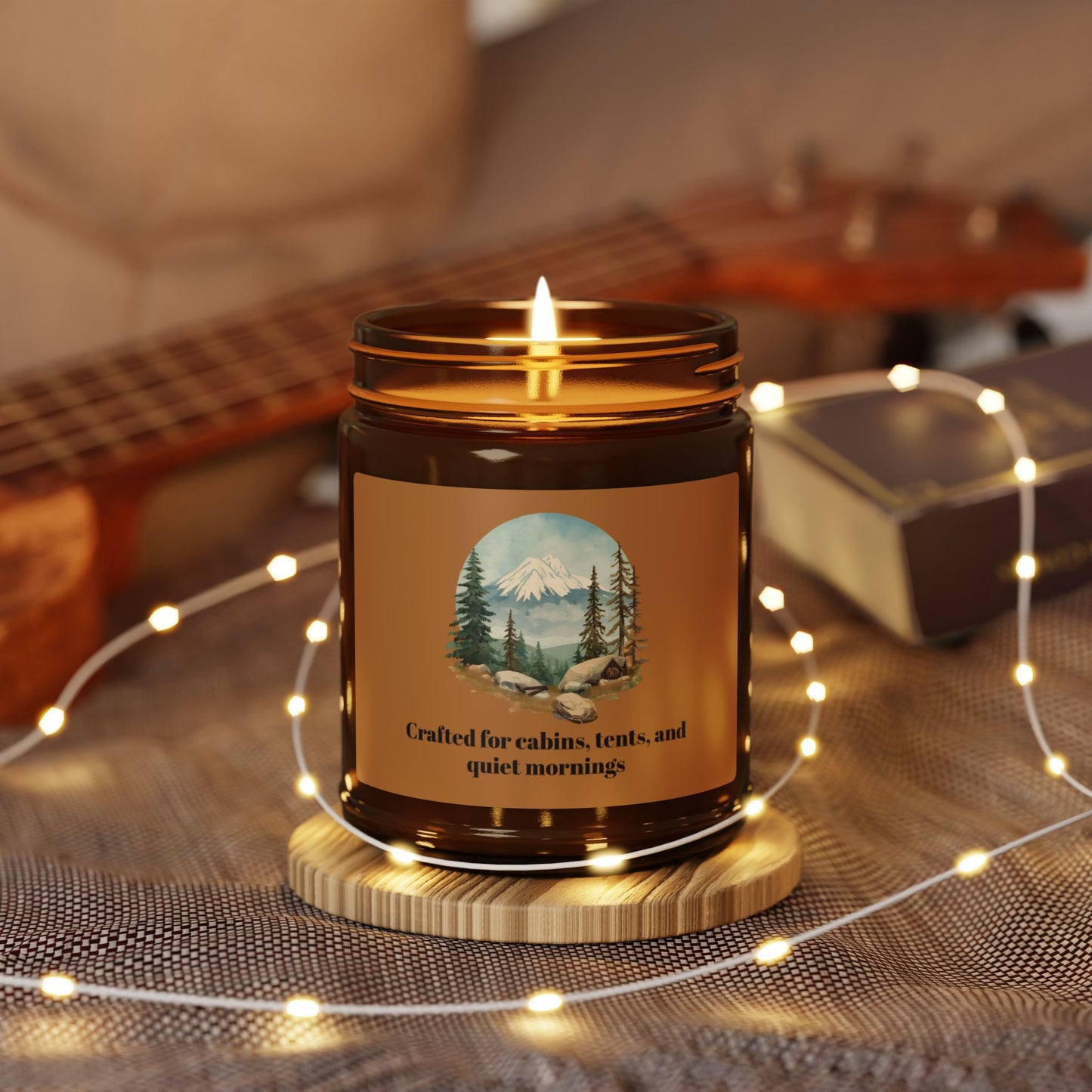 Scented Soy Candle - Crafted for cabins, tents, and quiet mornings (Multi-scent, Amber Jar)