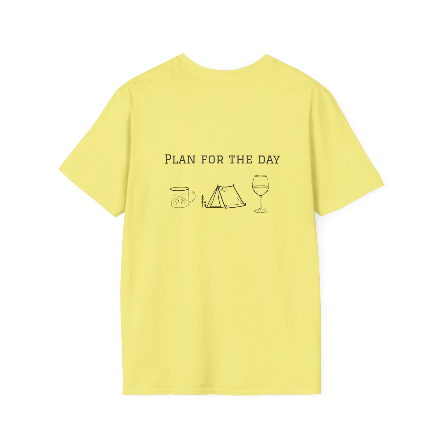 Unisex T-Shirt - Plan for the Day Camping & Wine (2-sided graphic)