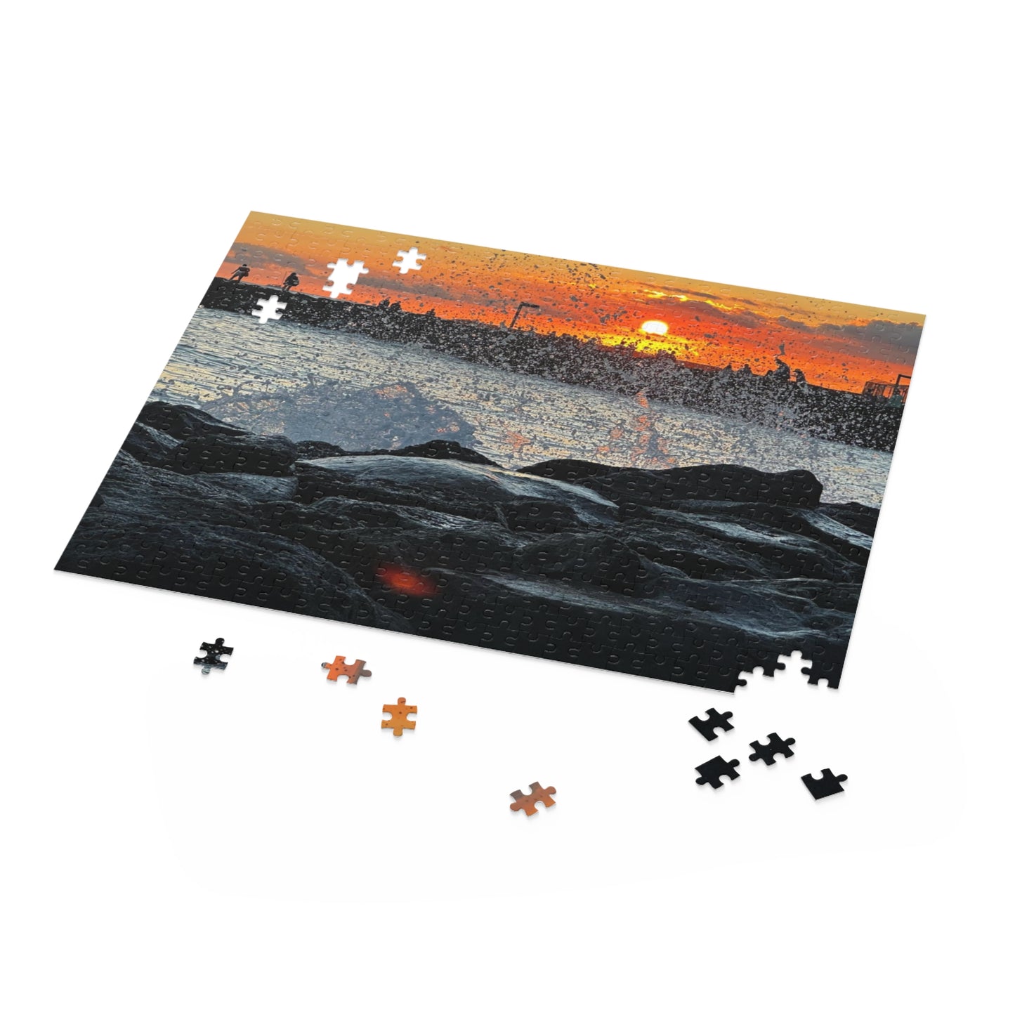 Oahu, Hawaii Sunset Waves Puzzle - 500-Piece