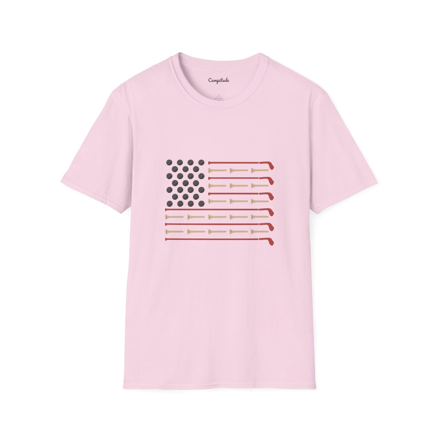 Unisex T-Shirt - Vintage Golf Patriotic American Flag