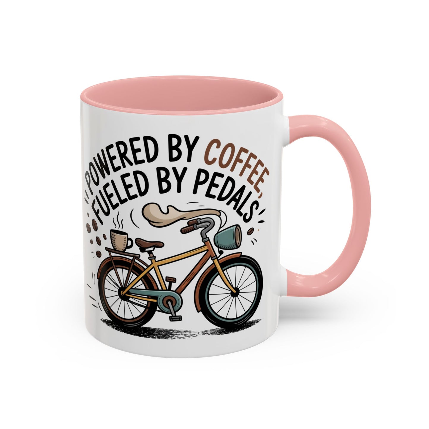Ceramic Coffee Mug - Powered By Coffee, Fueled By Pedals